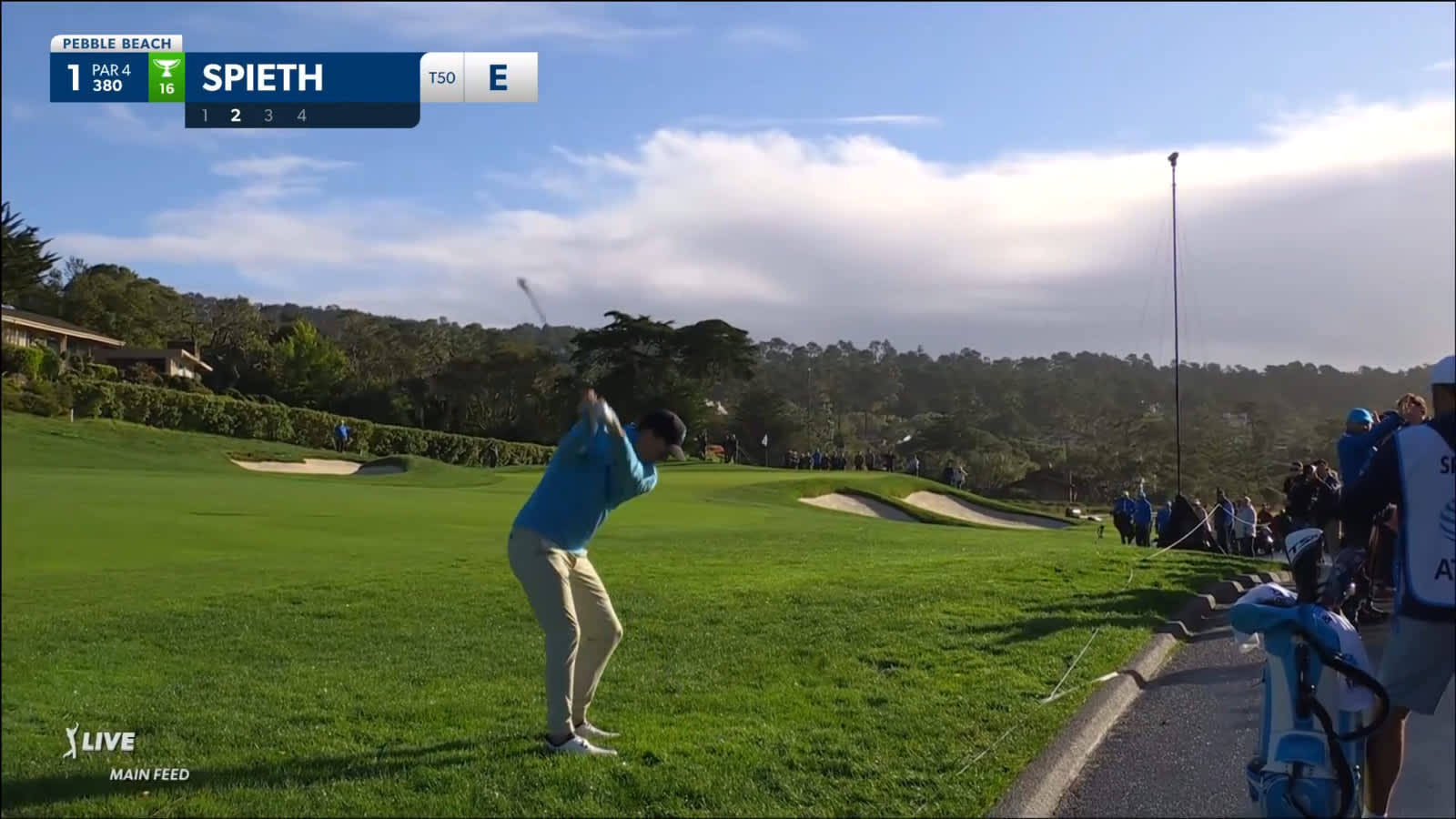 Jordan Spieth makes birdie after 86-yard wedge shot at AT&T Pebble Beach