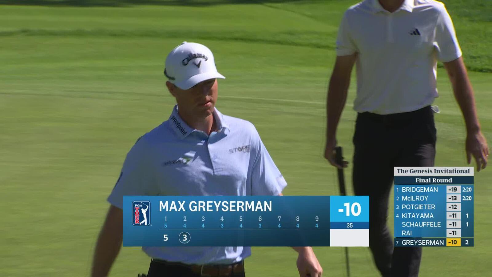 Max Greyserman sinks 16-foot birdie putt on No. 2 at The Genesis