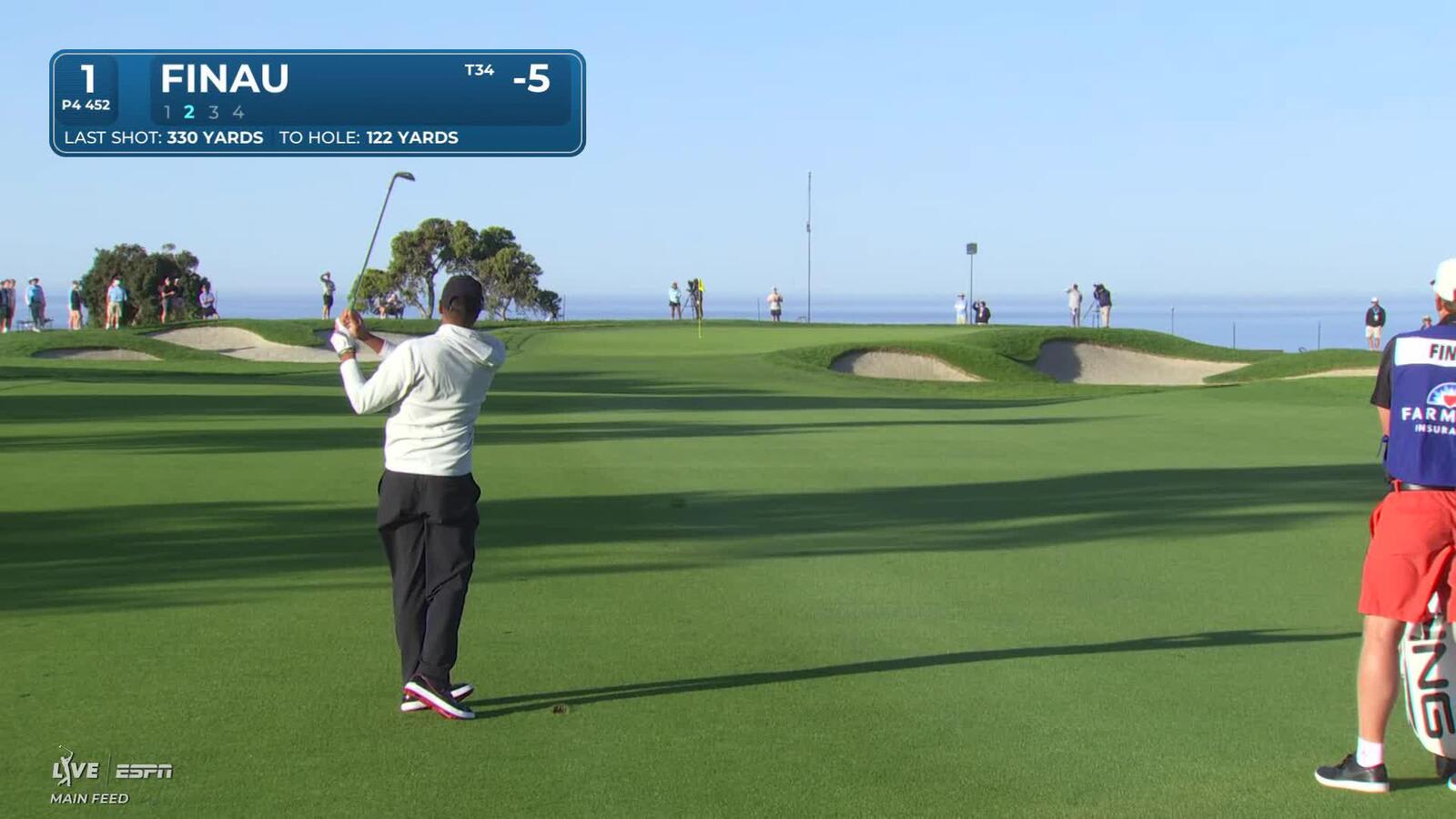 Tony Finau hits 122-yard approach to 6 feet, makes birdie on No. 1 at Farmers