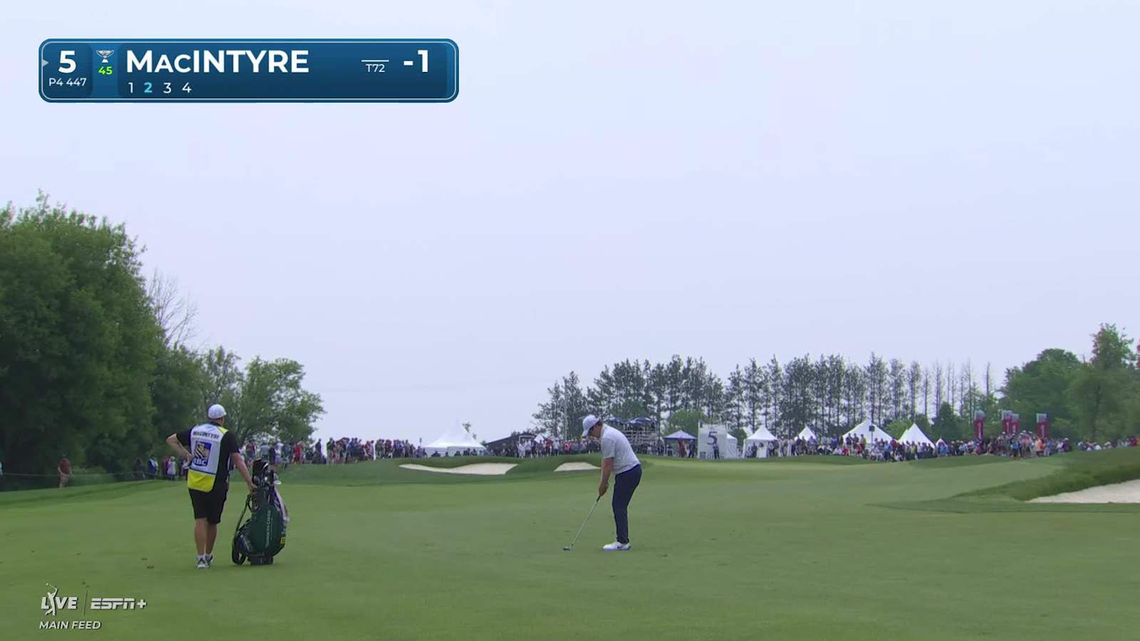 Robert MacIntyre sinks a 20-foot birdie putt on No. 5 at RBC Canadian