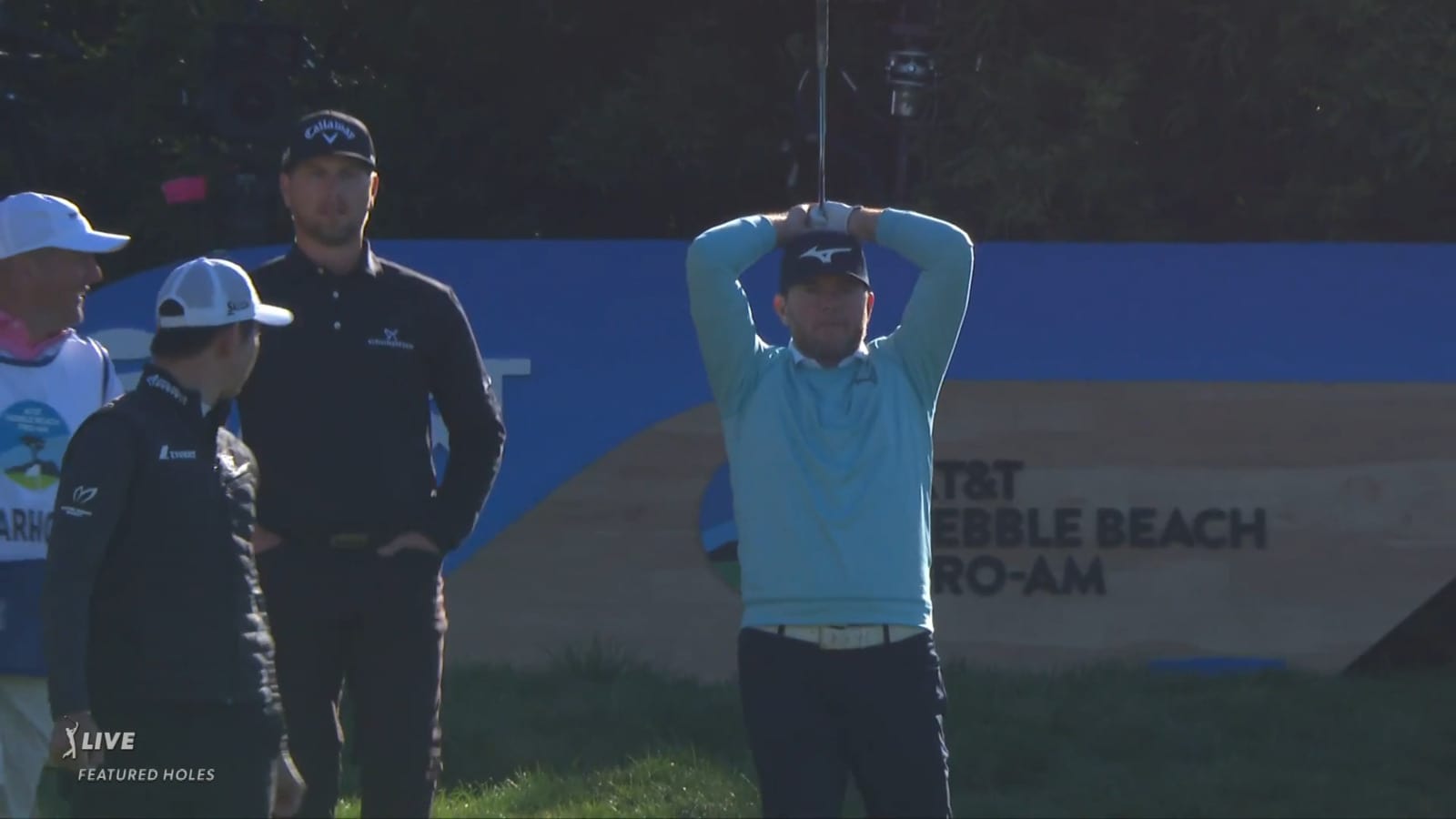 Robert Garrigus hits the flagstick to set up tap-in birdie at AT&T Pebble Beach