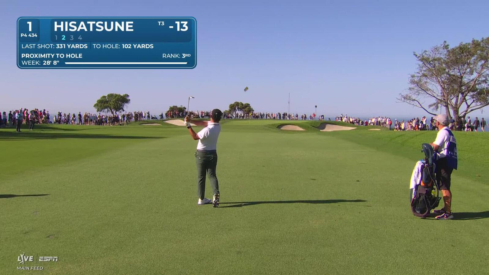 Ryo Hisatsune hits 102-yard approach to 5 feet, sets up birdie on No. 1 at Farmers