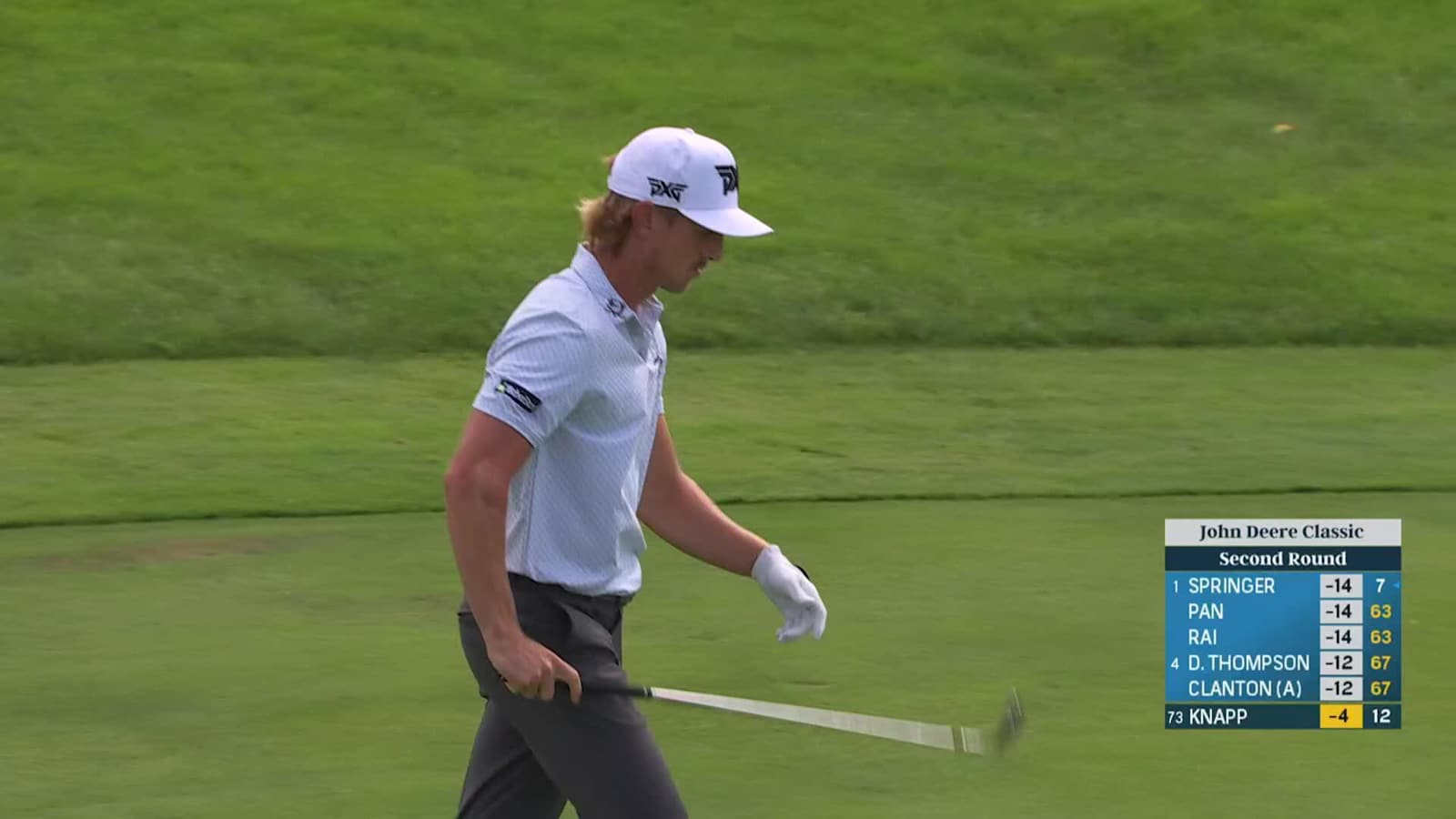 Jake Knapp's soft wedge from 96 yards yields birdie at John Deere