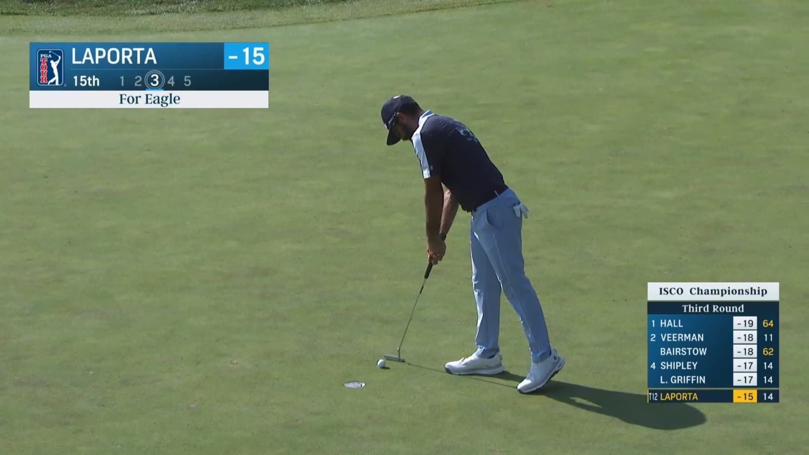 Francesco Laporta's near-albatross on No. 15 at ISCO Championship