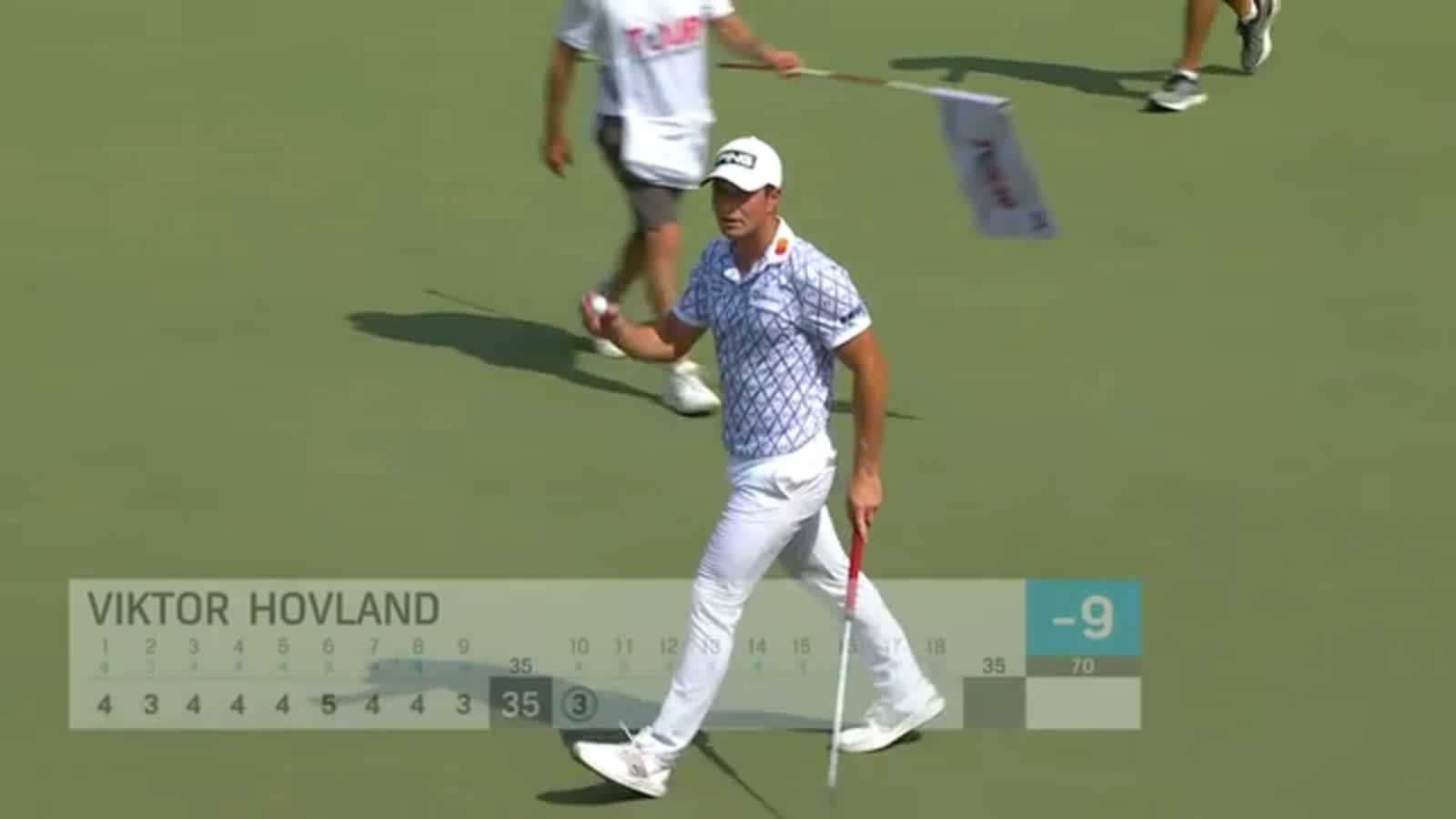 Viktor Hovland makes first birdie of his round on No. 10 at TOUR Championship