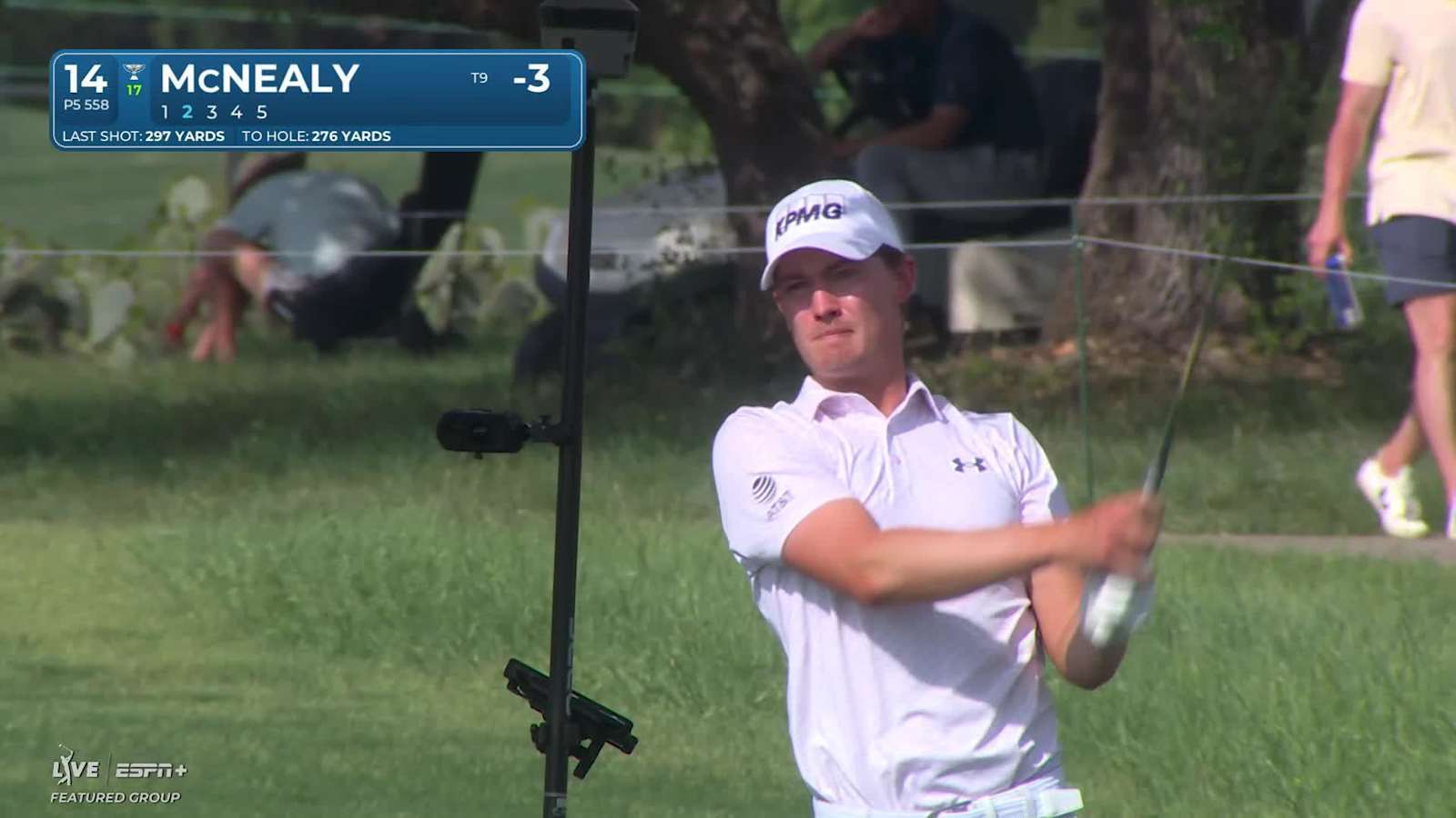 Maverick McNealy makes birdie on No. 14 at Valero