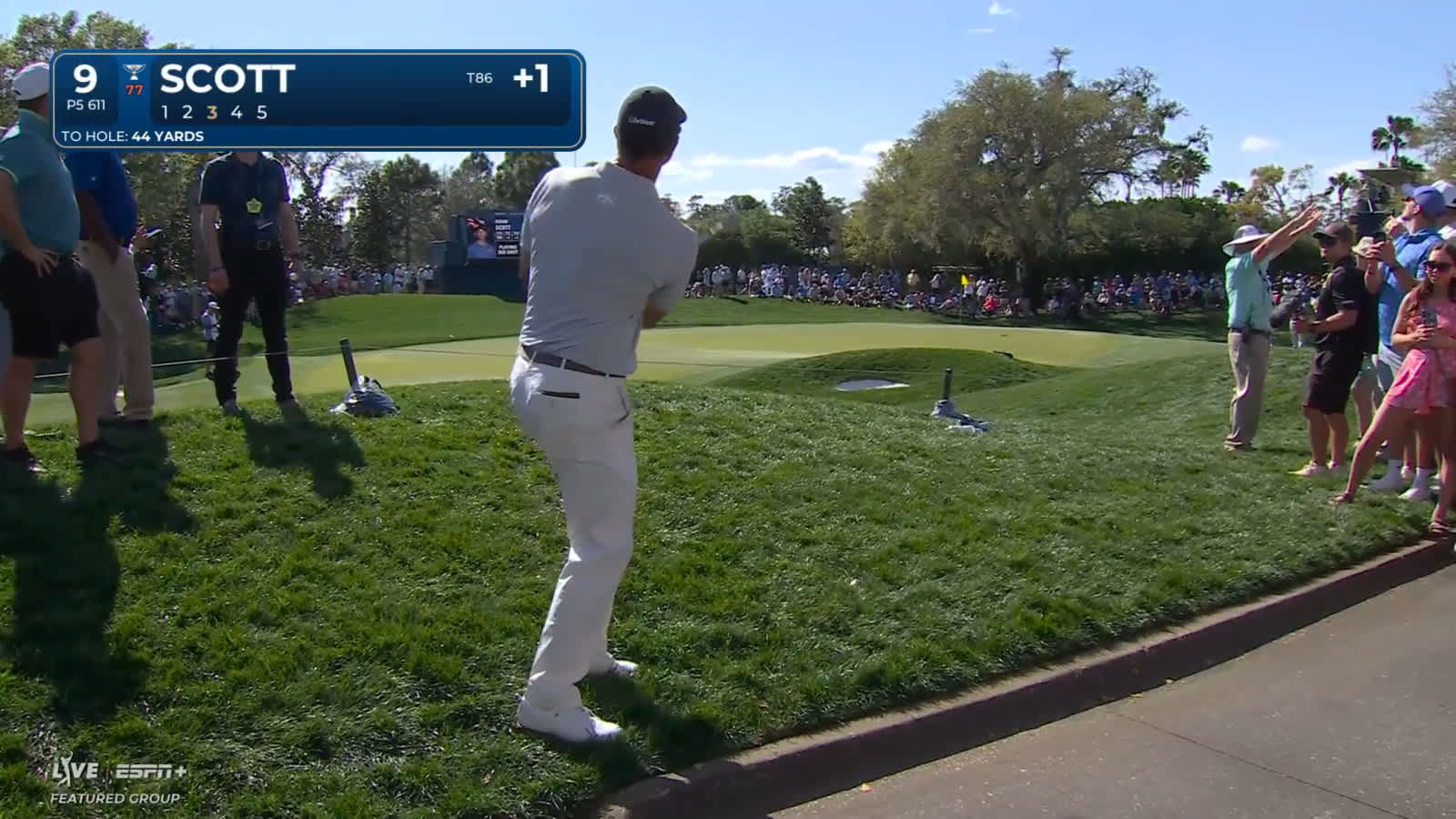 Adam Scott gets up-and-down for birdie at THE PLAYERS
