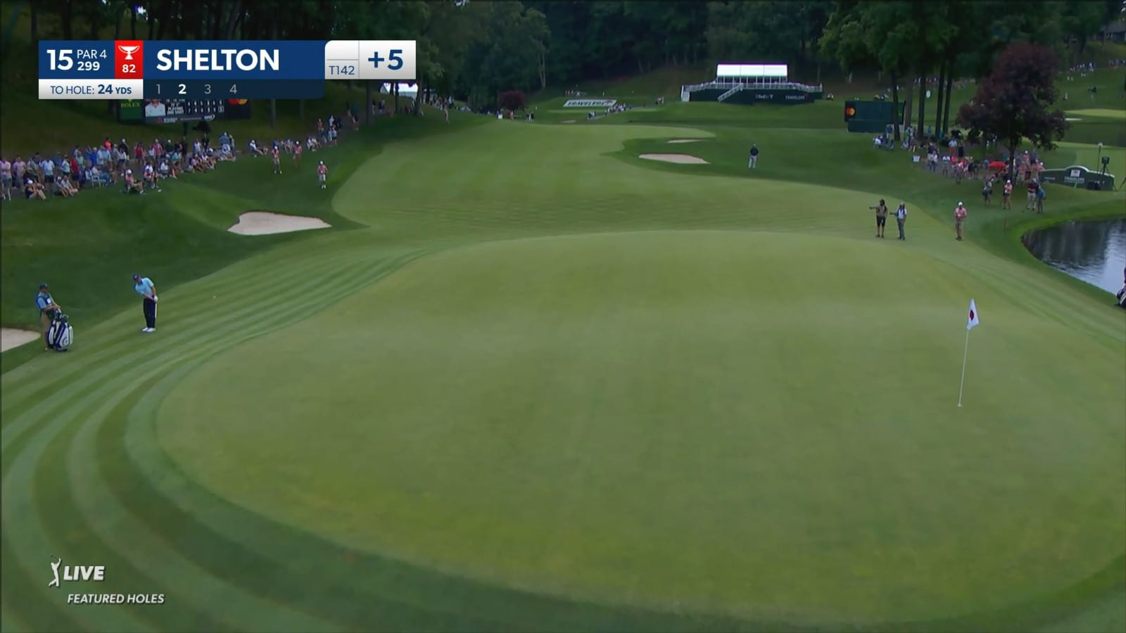 Robby Shelton holes out for eagle from 24-yards at Travelers