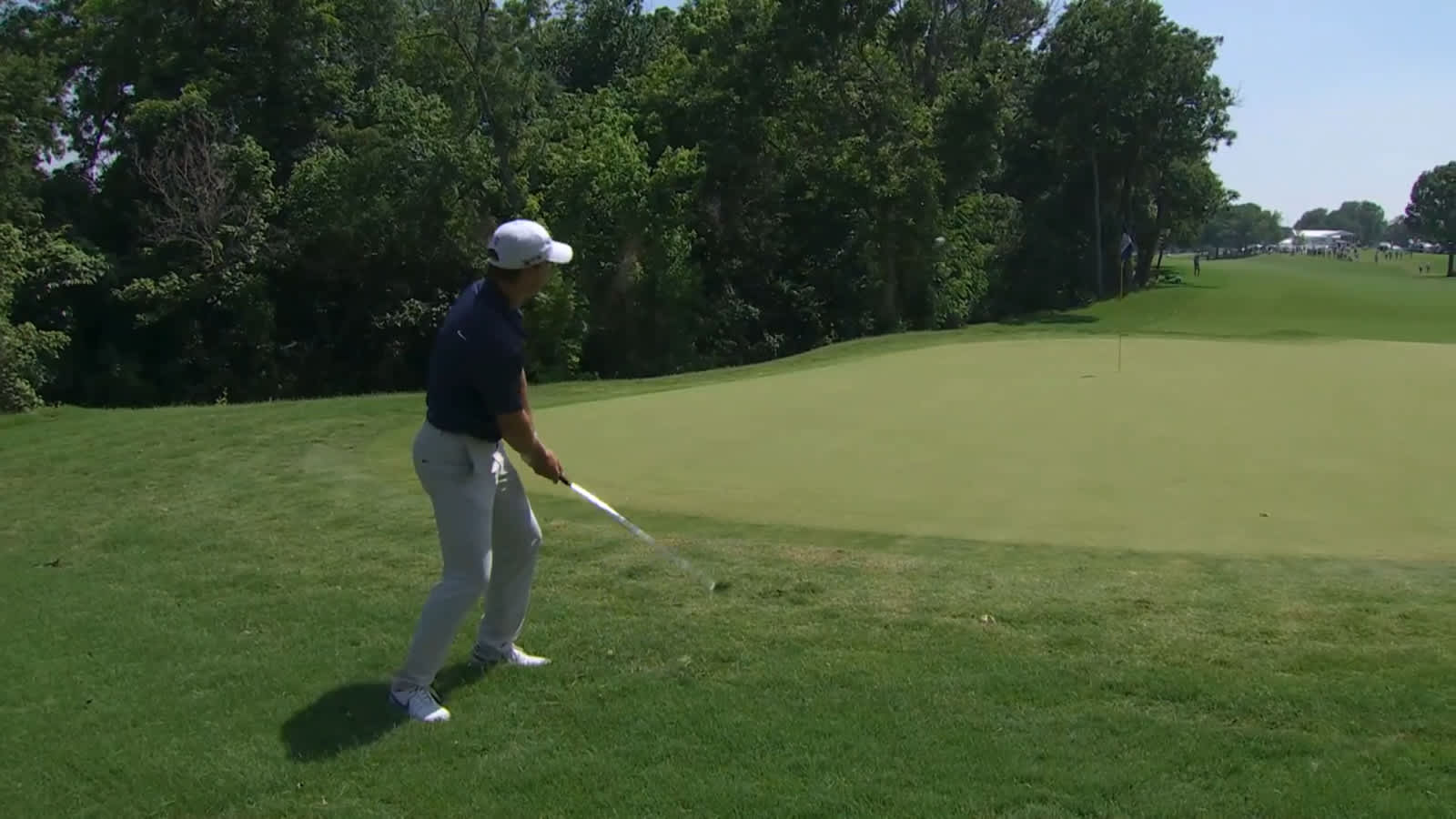 Pierceson Coody chips in for birdie at Charles Schwab