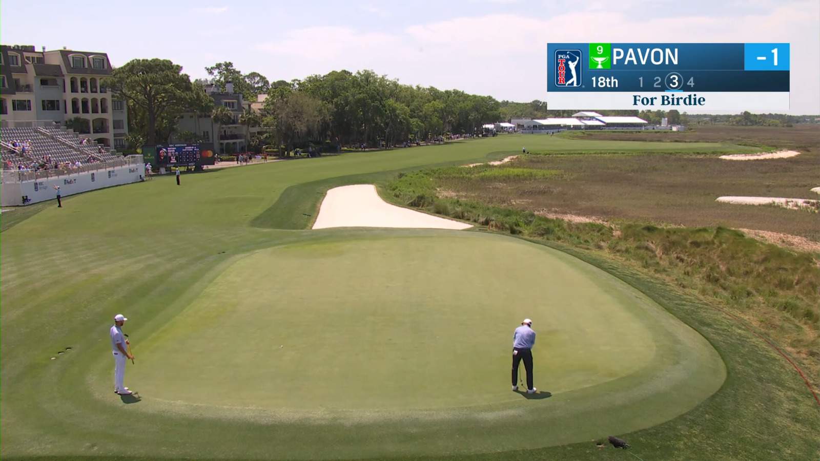 Matthieu Pavon sinks a 23-foot birdie putt at RBC Heritage
