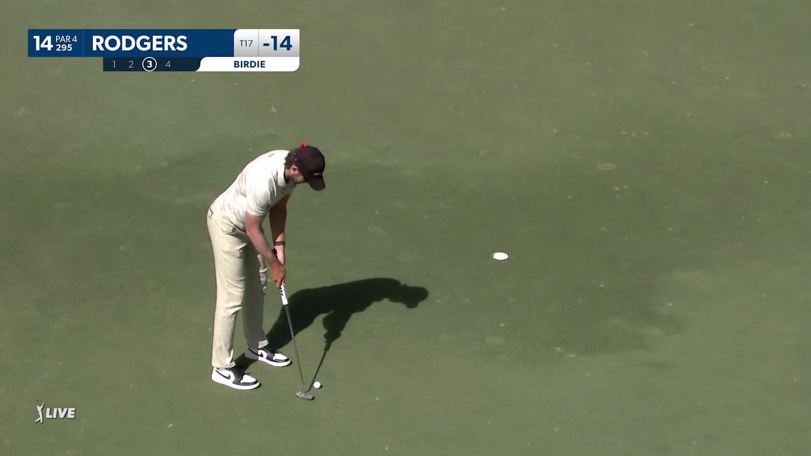 Patrick Rodgers makes birdie on No. 14 at Sentry