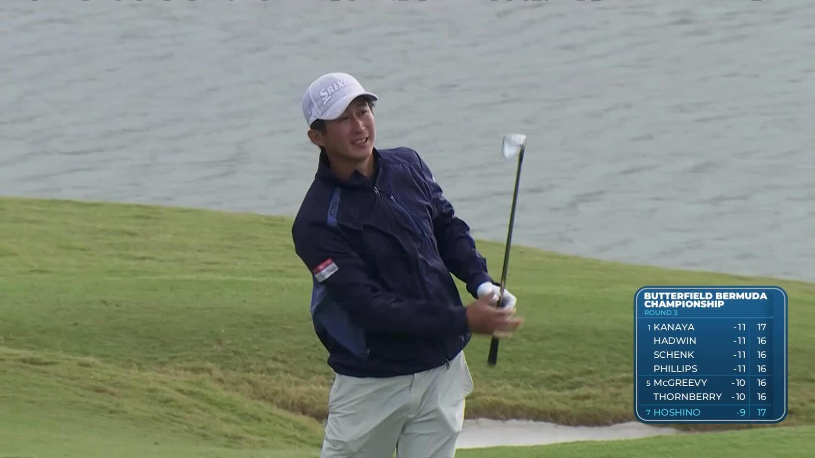 Rikuya Hoshino makes birdie on No. 18 at Butterfield Bermuda