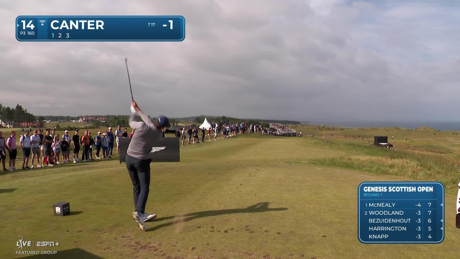 Laurie Canter dials tee shot close at Genesis Scottish Open