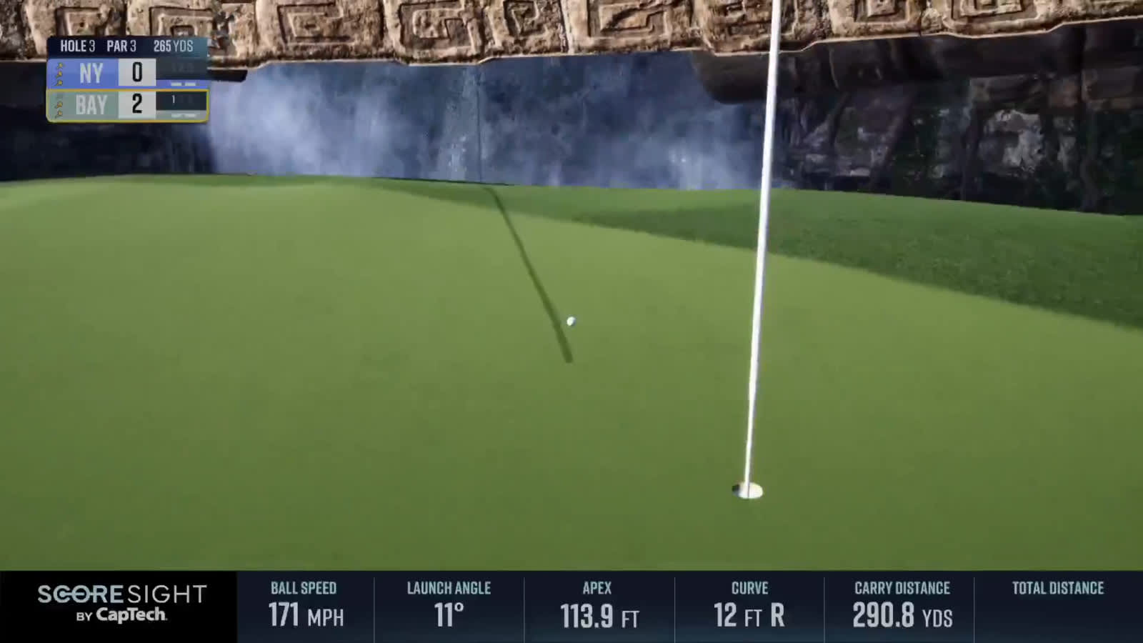 Shane Lowry scares the hole on 'Cenote' at TGL