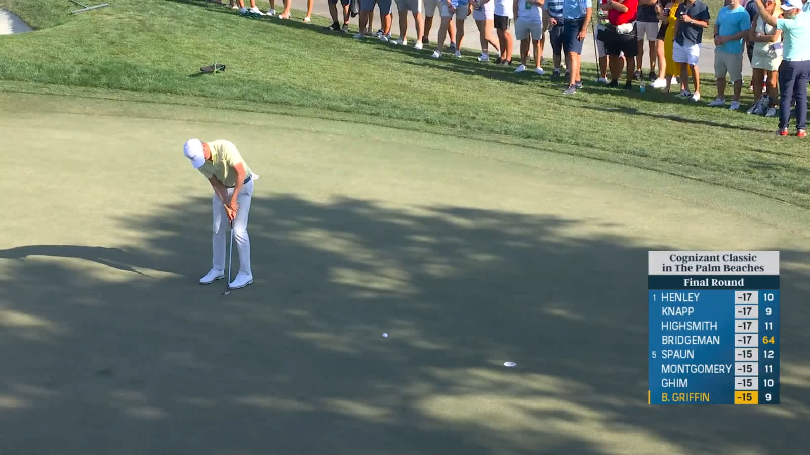 Ben Griffin sends in 11-footer for birdie at Cognizant Classic