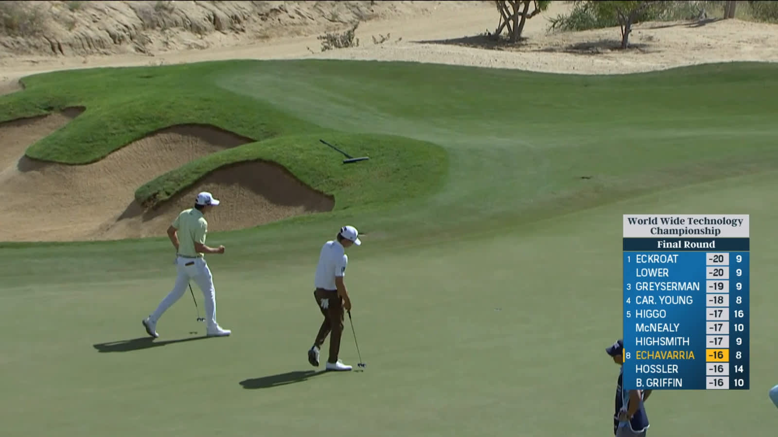 Nico Echavarria rolls in birdie putt at World Wide Technology