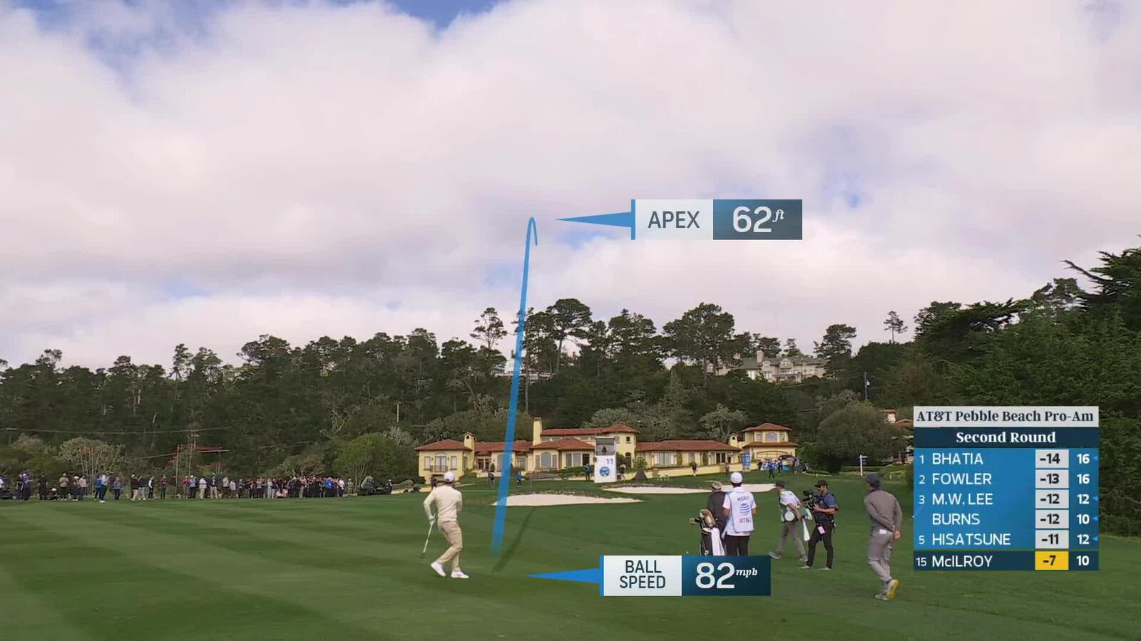Rory McIlroy hits 86-yard approach to 2 feet, sets up birdie on No. 11 at AT&T Pebble Beach