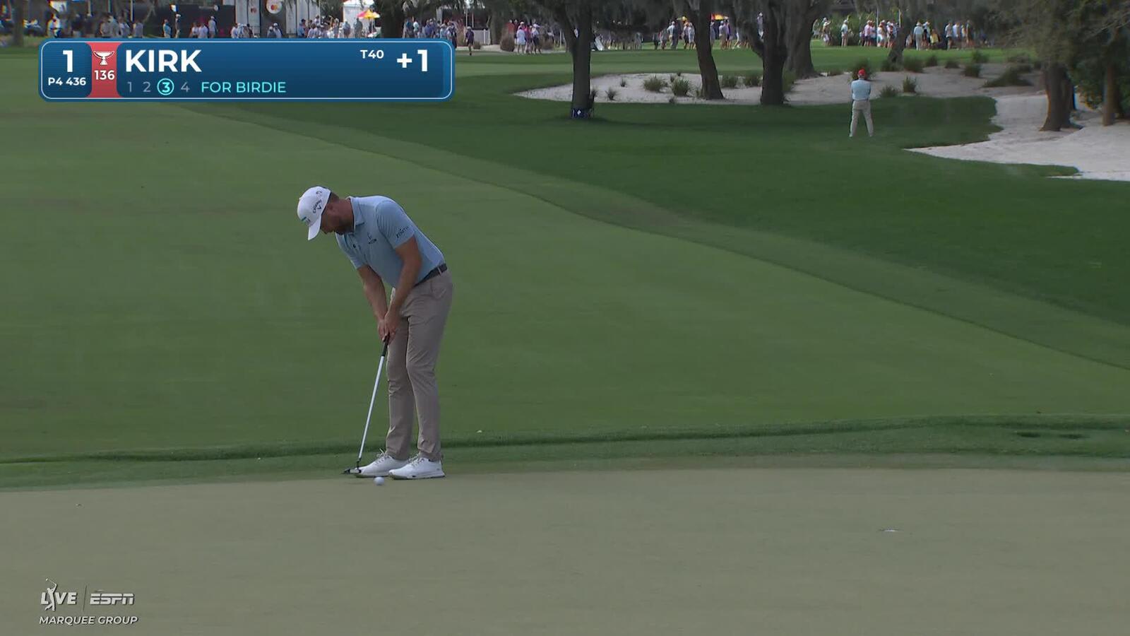 Chris Kirk hits 115-yard approach to 15 feet, sets up birdie on No. 1 at Arnold Palmer