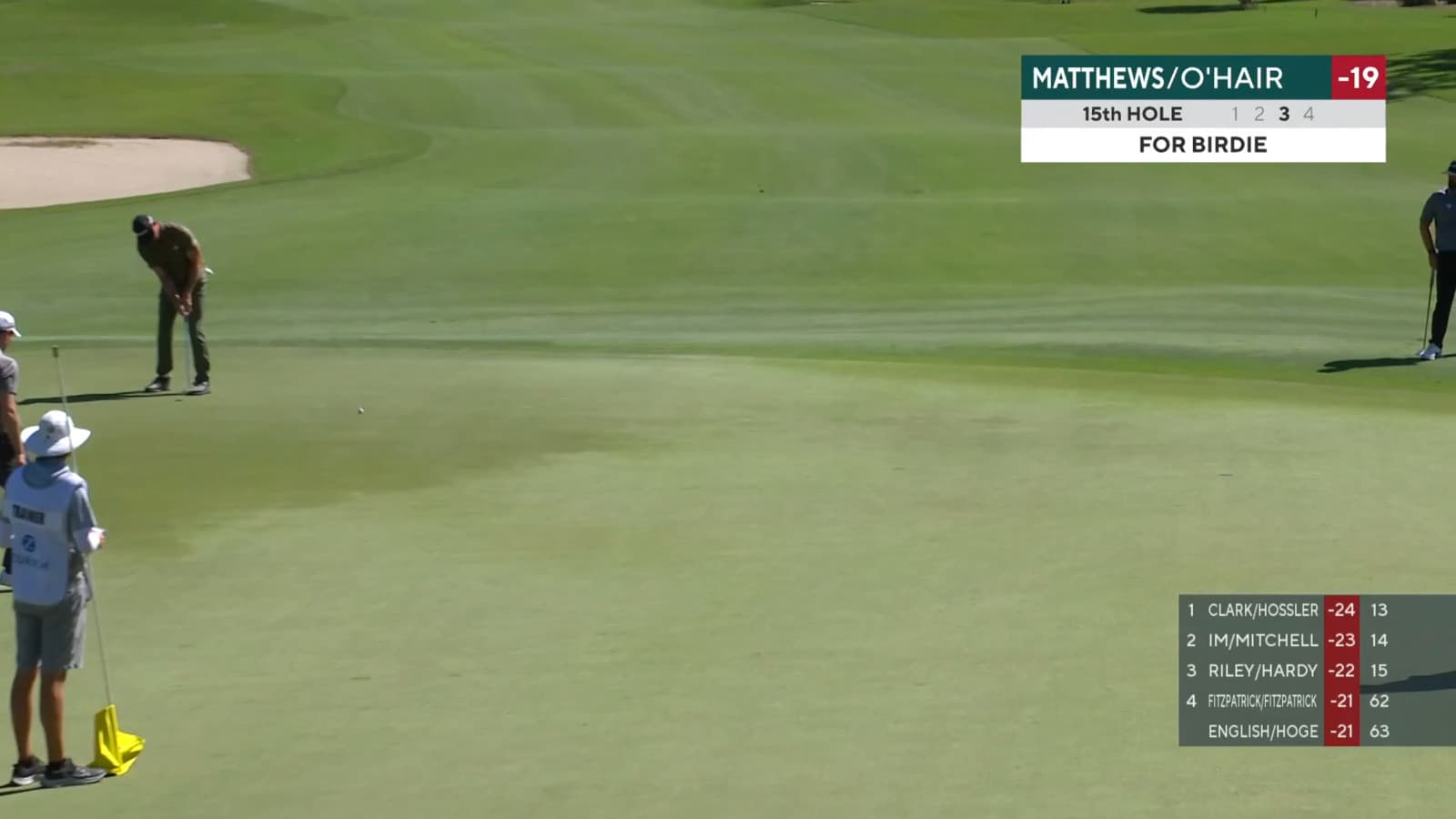 Brandon Matthews holes 33-footer for birdie at Zurich Classic