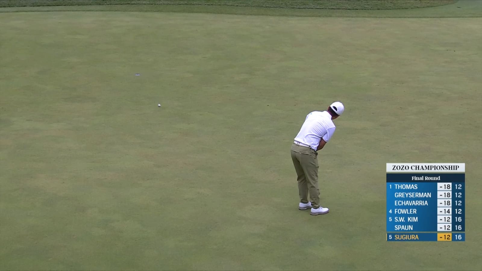 Yuta Sugiura sinks 27-foot birdie putt at ZOZO CHAMPIONSHIP