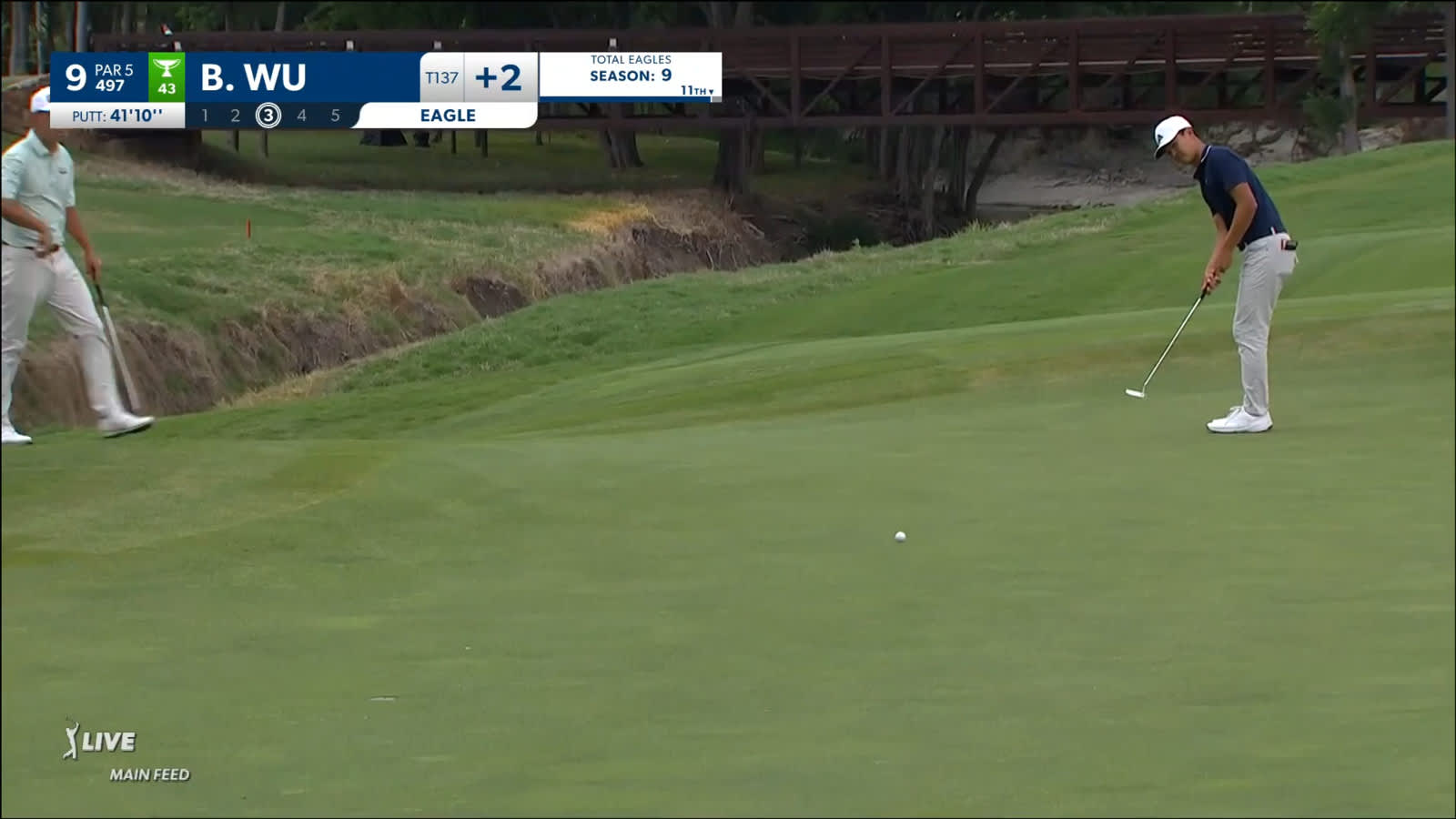 Brandon Wu converts birdie at AT&T Byron Nelson