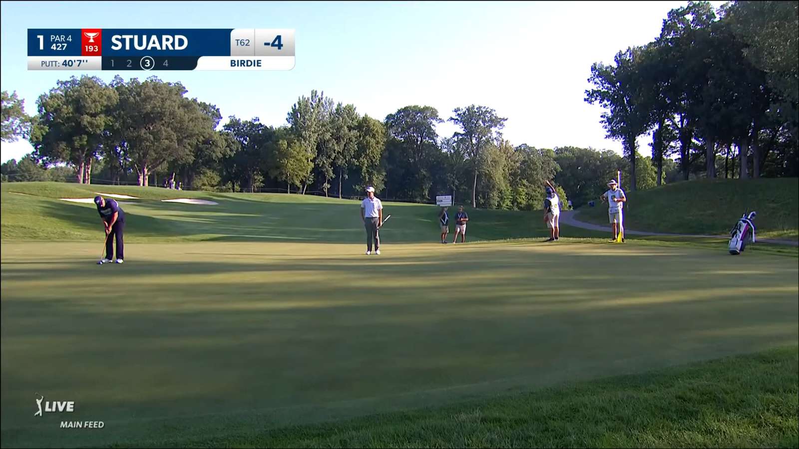 Brian Stuard drains a 40-foot downhill putt for birdie at John Deere