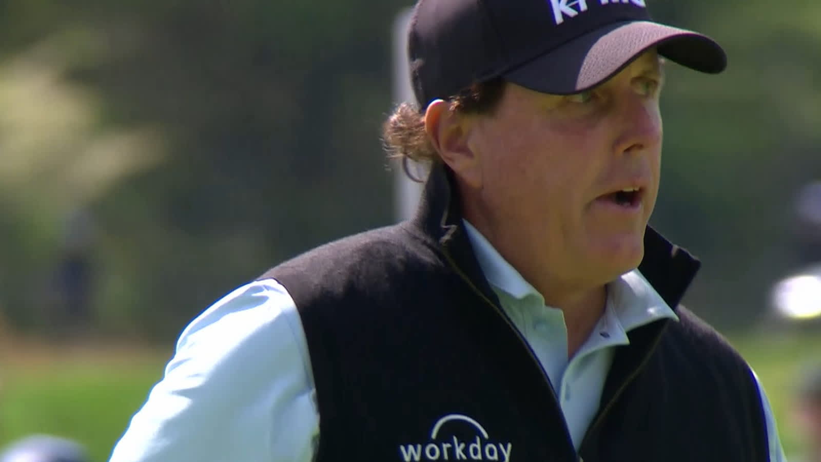 Phil Mickelson's birdie putt on No. 9 at PGA Championship