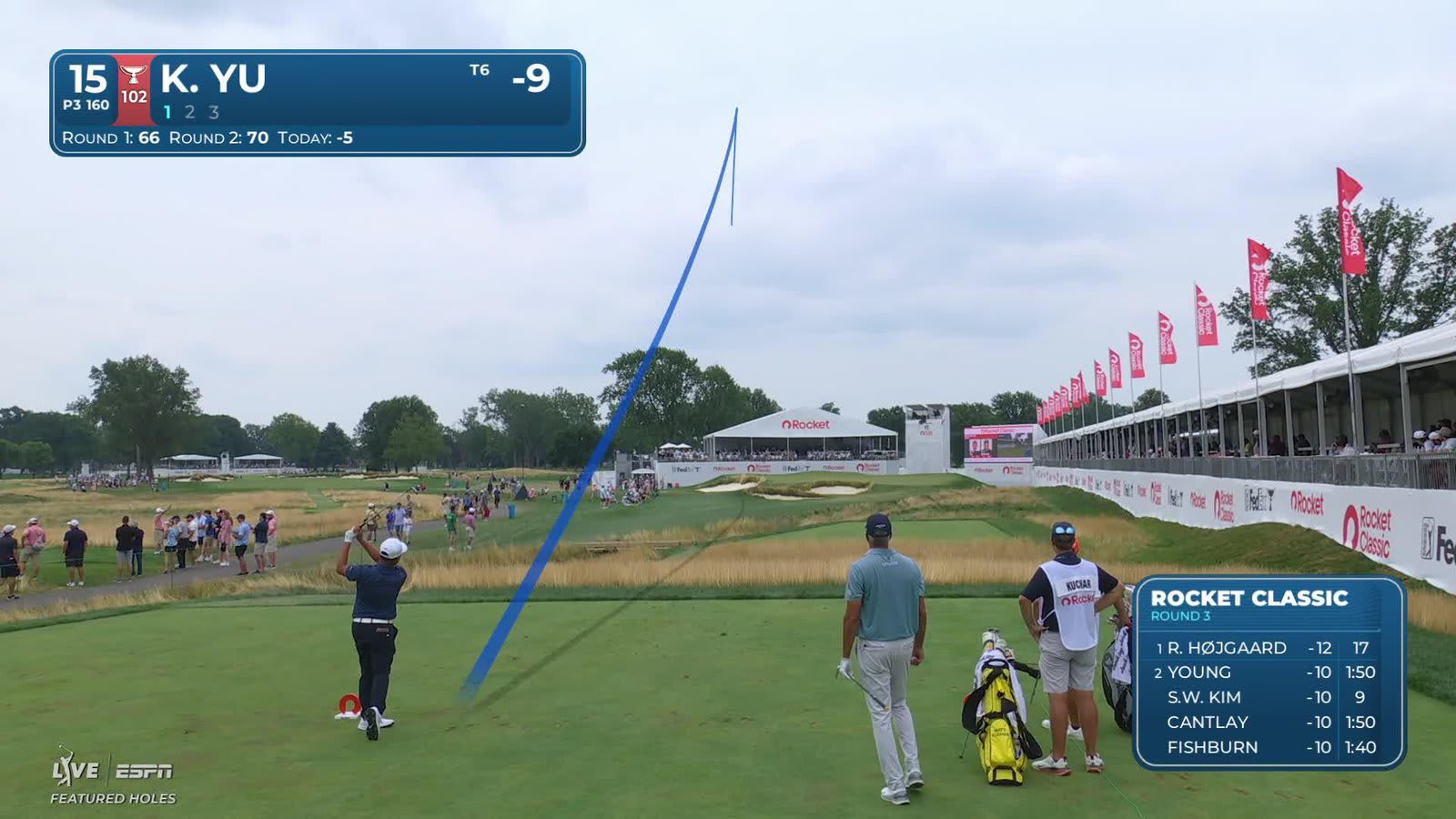 Kevin Yu hits tee shot to 4 feet, sets up birdie on No. 15 at Rocket Classic