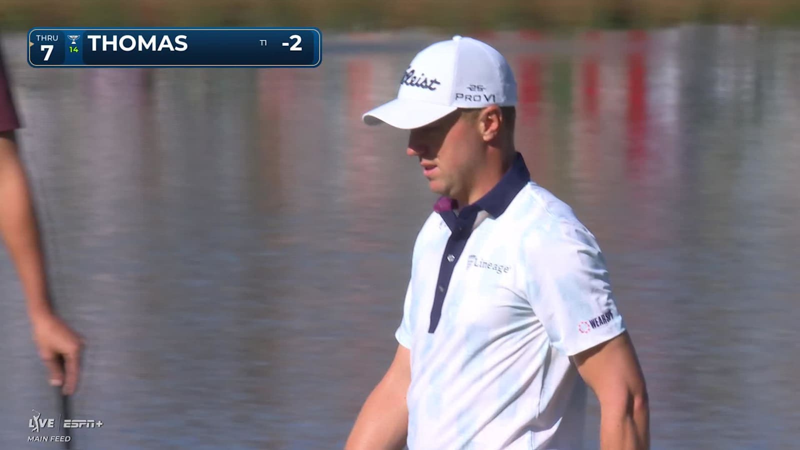 Justin Thomas holes out for birdie from 28-feet on No. 16 at THE PLAYERS
