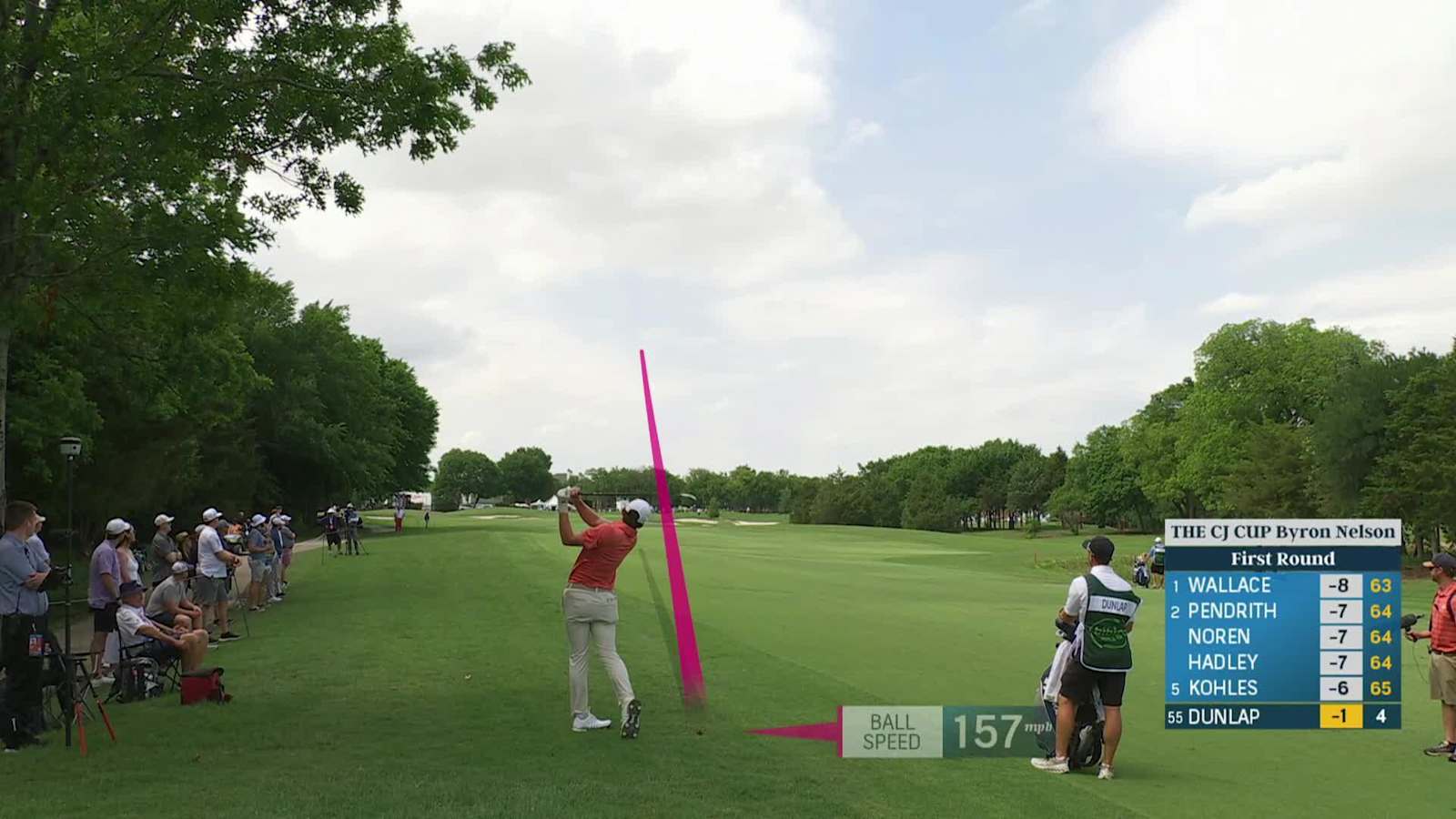 Nick Dunlap powers long iron onto green and birdies at CJ CUP Byron Nelson