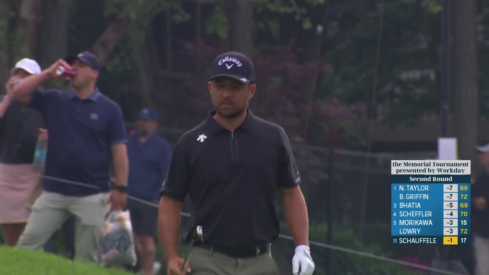 Xander Schauffele finishes with an amazing birdie on No. 18 at the Memorial