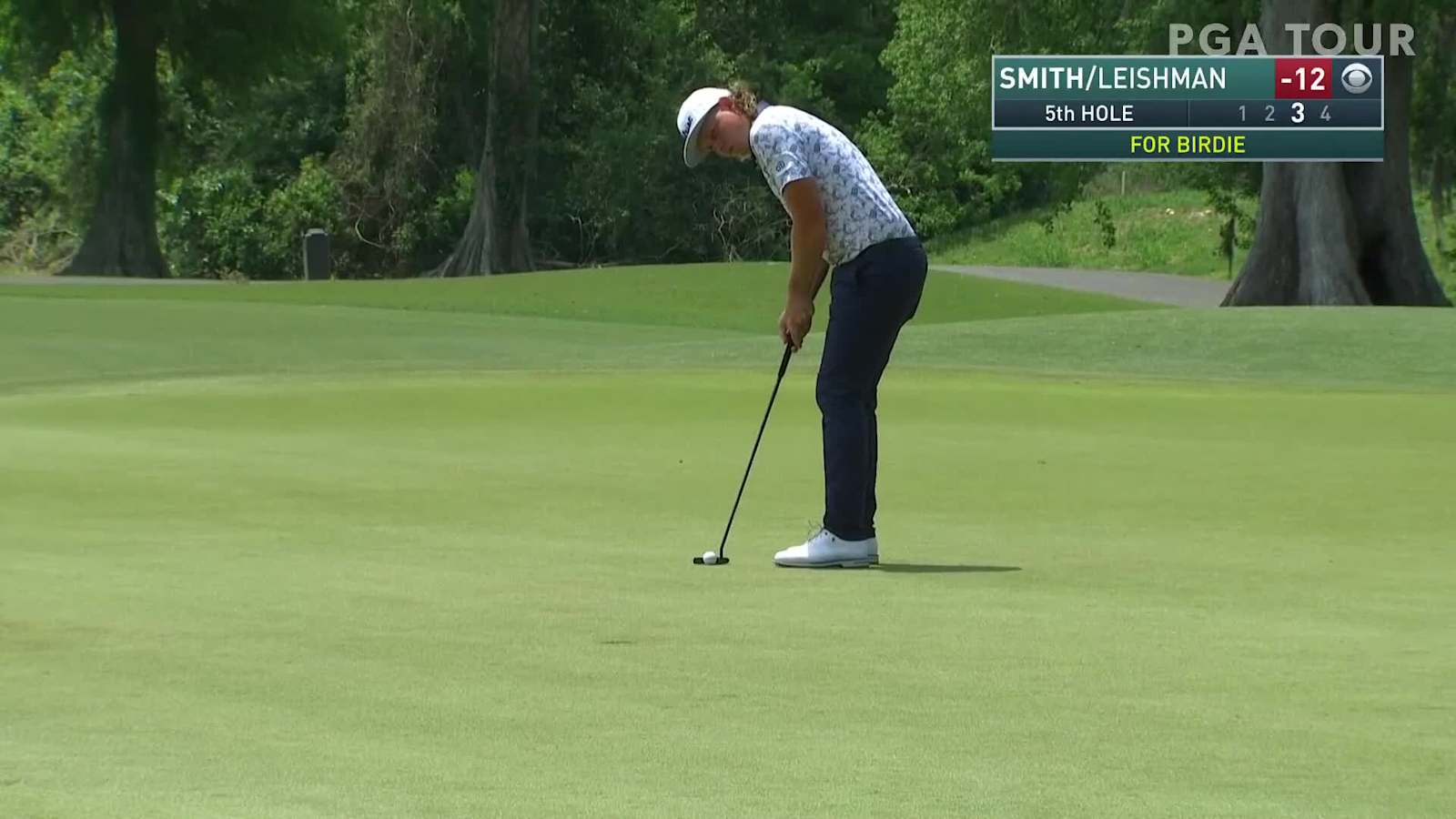 Cameron Smith's 15-foot birdie putt at Zurich Classic