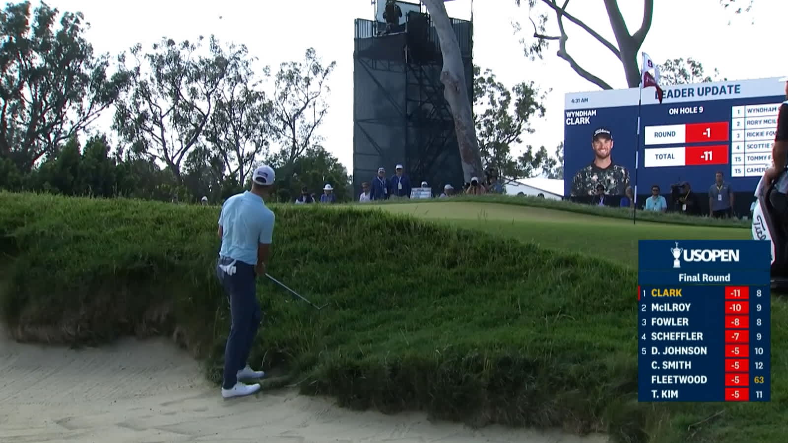 Wyndham Clark gets creative to save par at U.S. Open