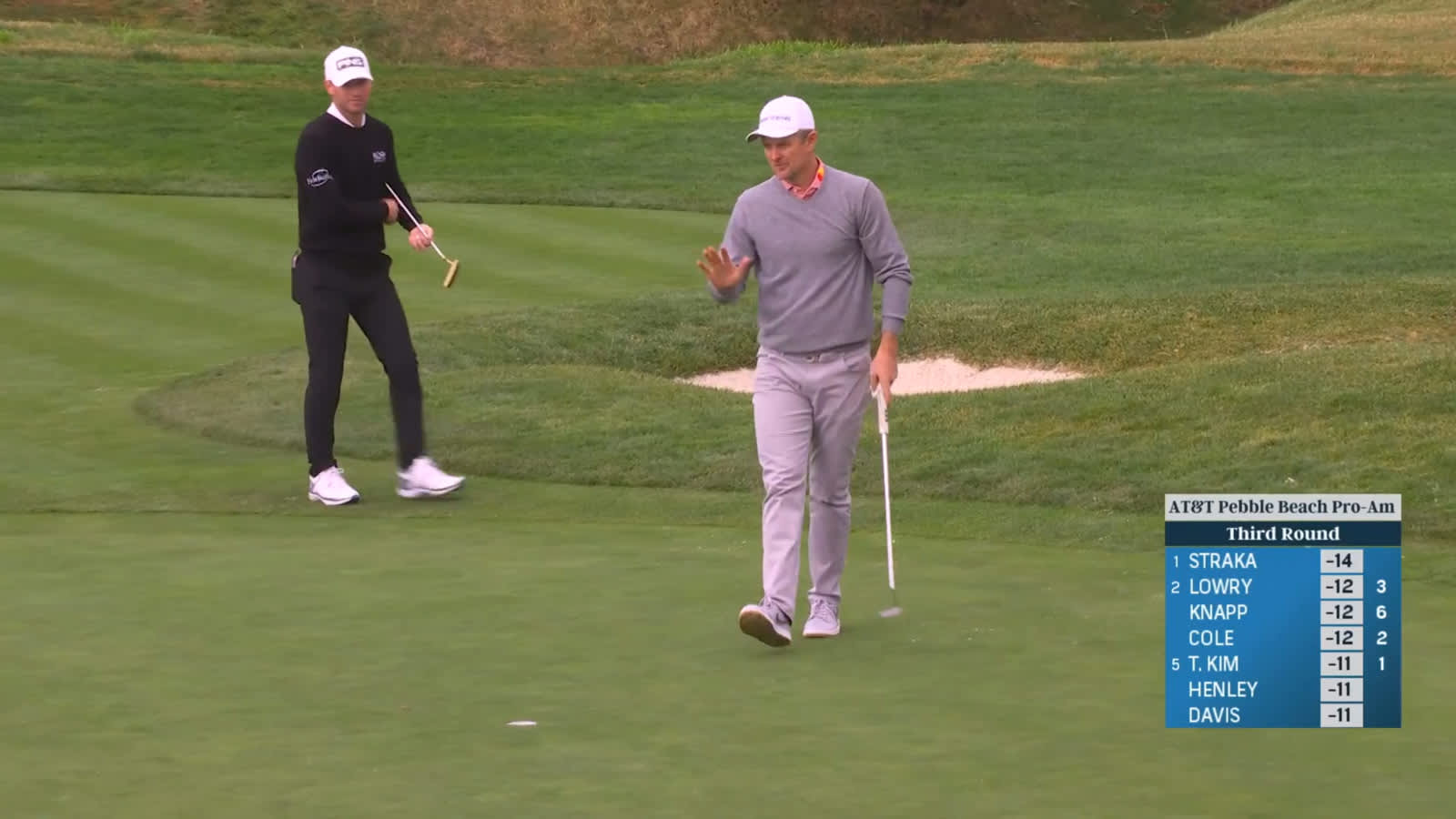 Justin Rose sinks eagle putt at AT&T Pebble Beach