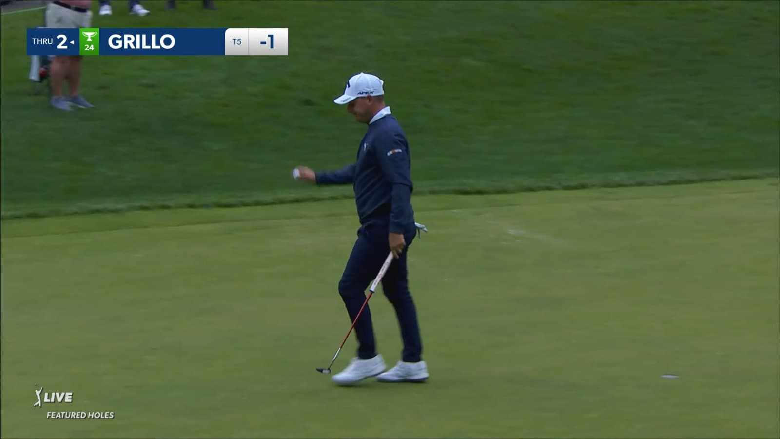 Emiliano Grillo sticks 161-yard tee shot 2 feet from the hole at Travelers