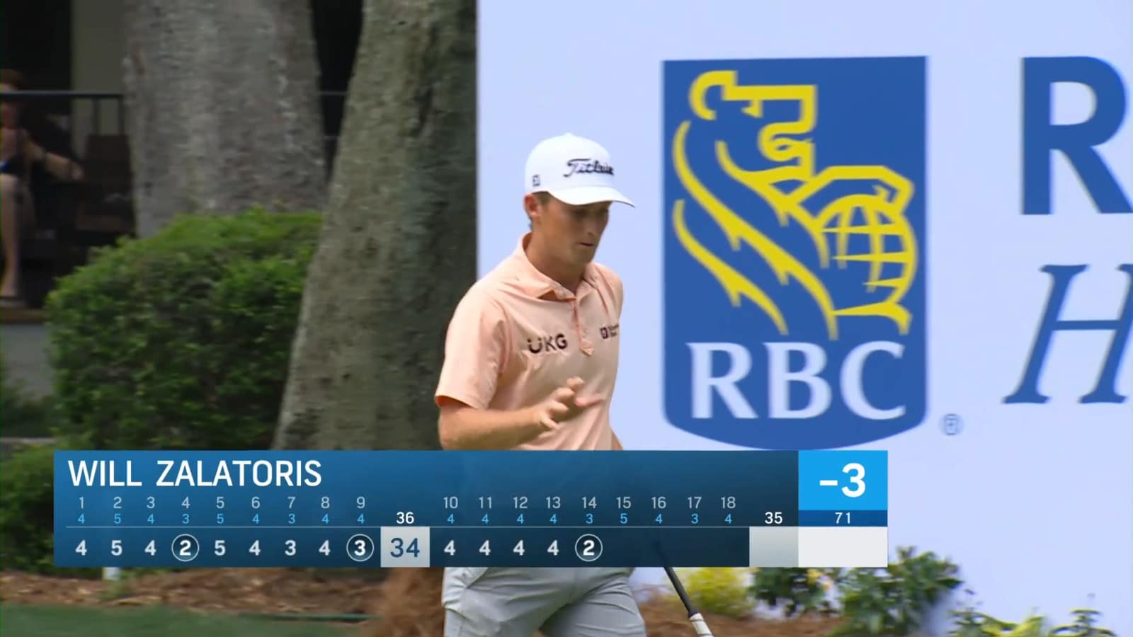 Will Zalatoris' tee shot to 12 feet yields birdie at RBC Heritage