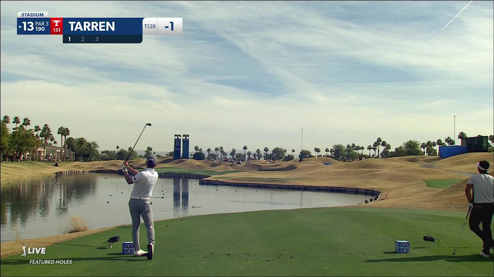 Callum Tarren makes birdie on No. 13 at The American Express