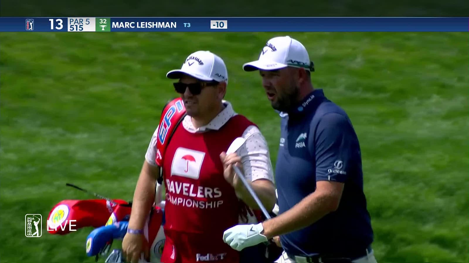 Marc Leishman makes birdie on No. 13 at Travelers