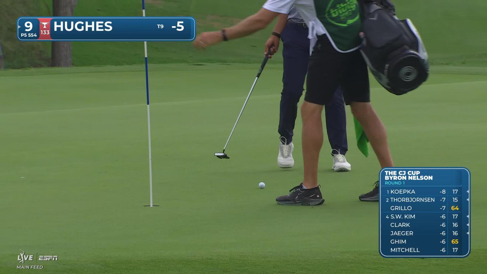 Mackenzie Hughes makes birdie on No. 9 at THE CJ CUP