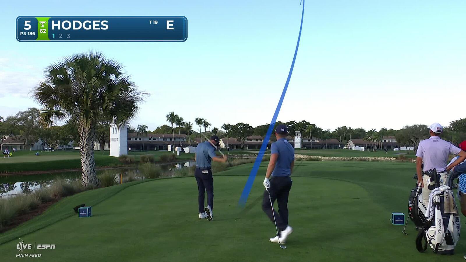 Lee Hodges drives 183-yards to 10 feet, sets up birdie on No. 5 at Cognizant Classic