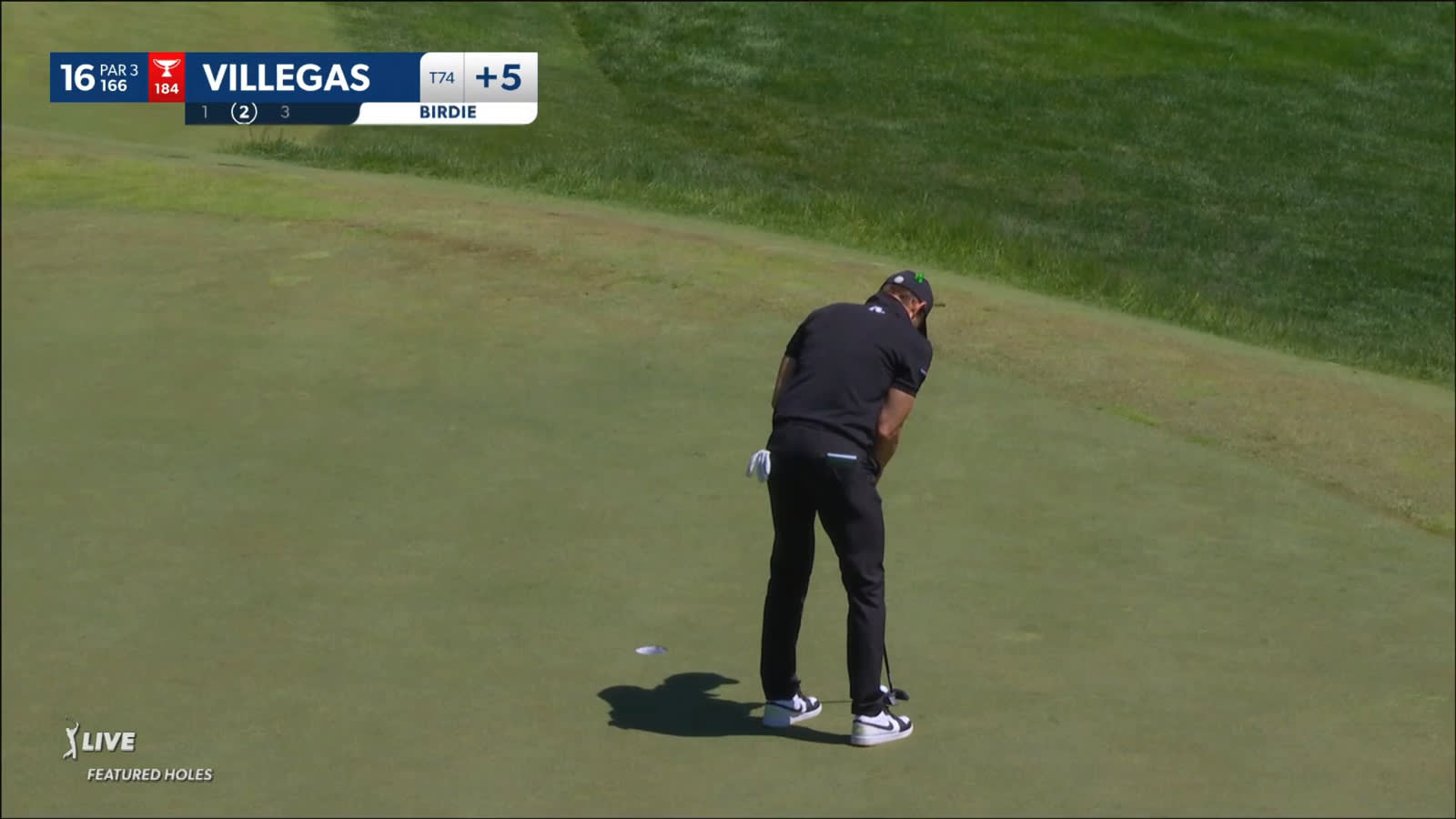 Camilo Villegas hits a tight tee shot on the par-3 16th at RBC Canadian