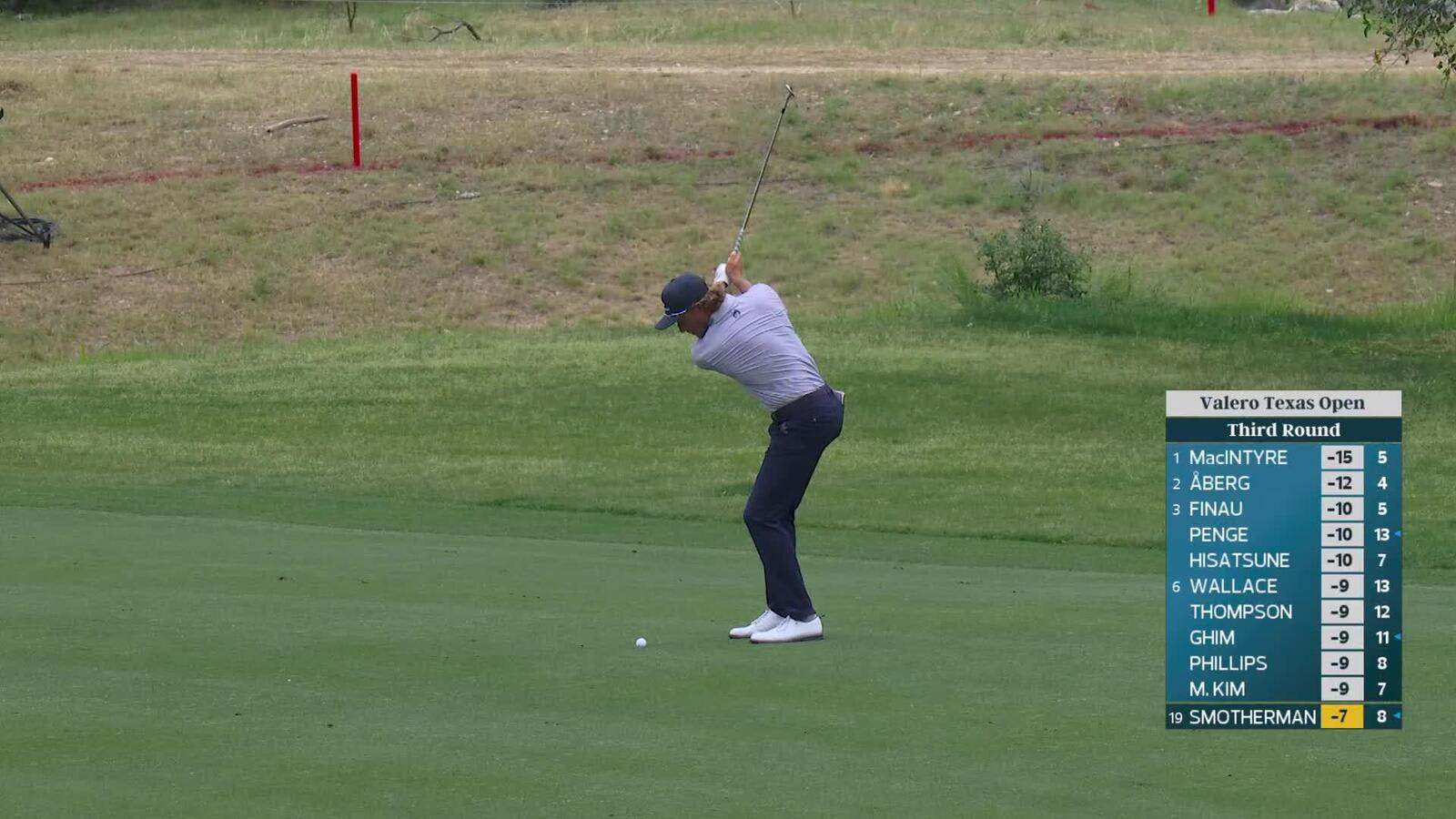 Austin Smotherman drains 5-foot birdie putt on No. 18 at Valero