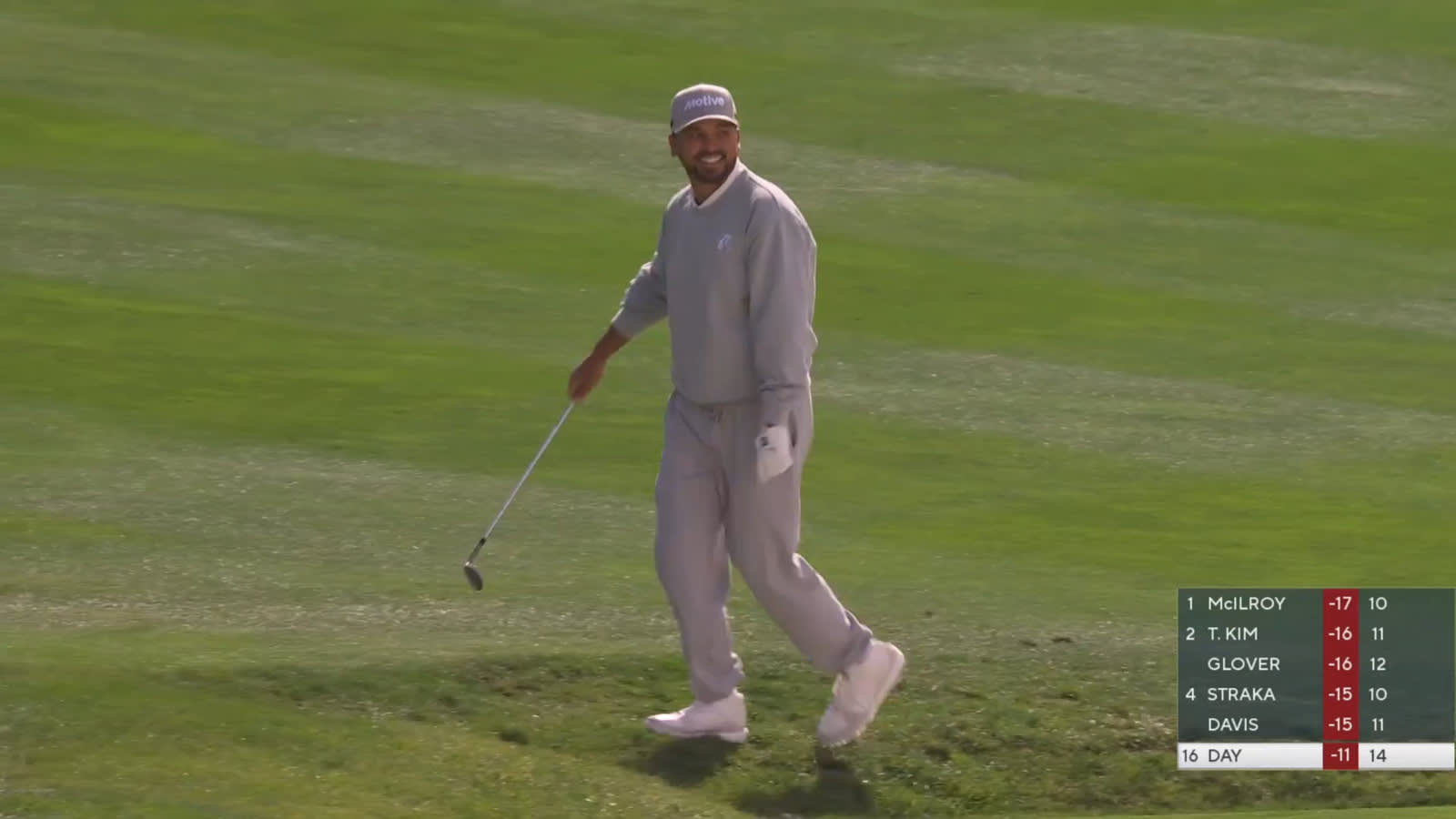 Jason Day holes out from bunker for eagle at AT&T Pebble Beach
