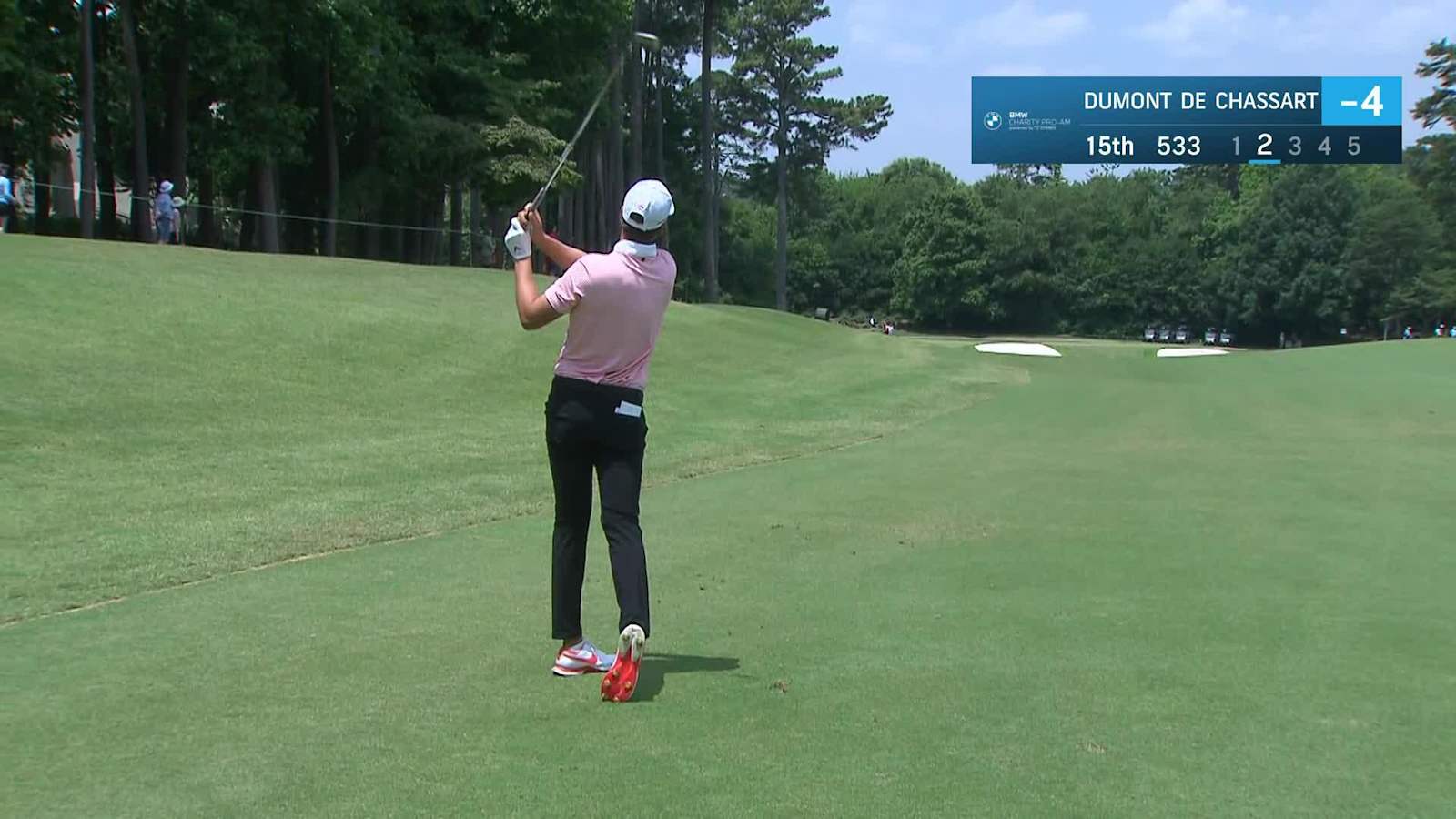 Adrien Dumont de Chassart makes birdie at BMW Charity Pro-Am