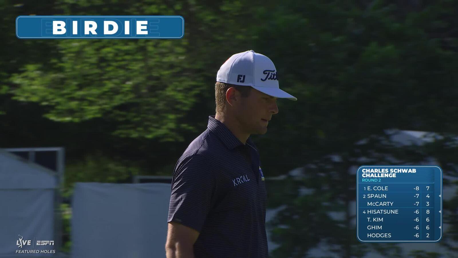 Michael Brennan sinks a 24-foot birdie putt on No. 4 at Charles Schwab