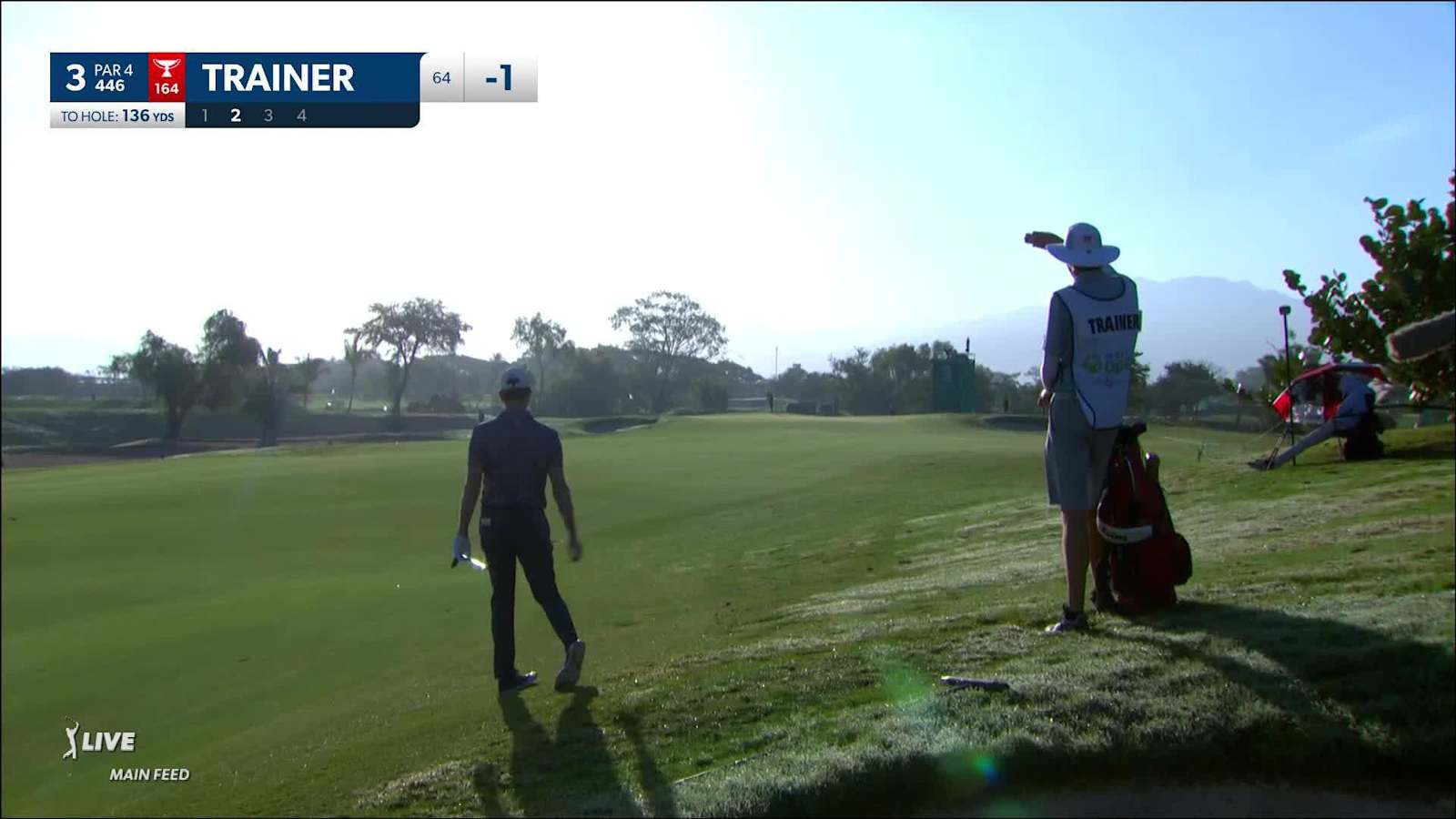 Martin Trainer nearly holes out iron for eagle at Mexico Open