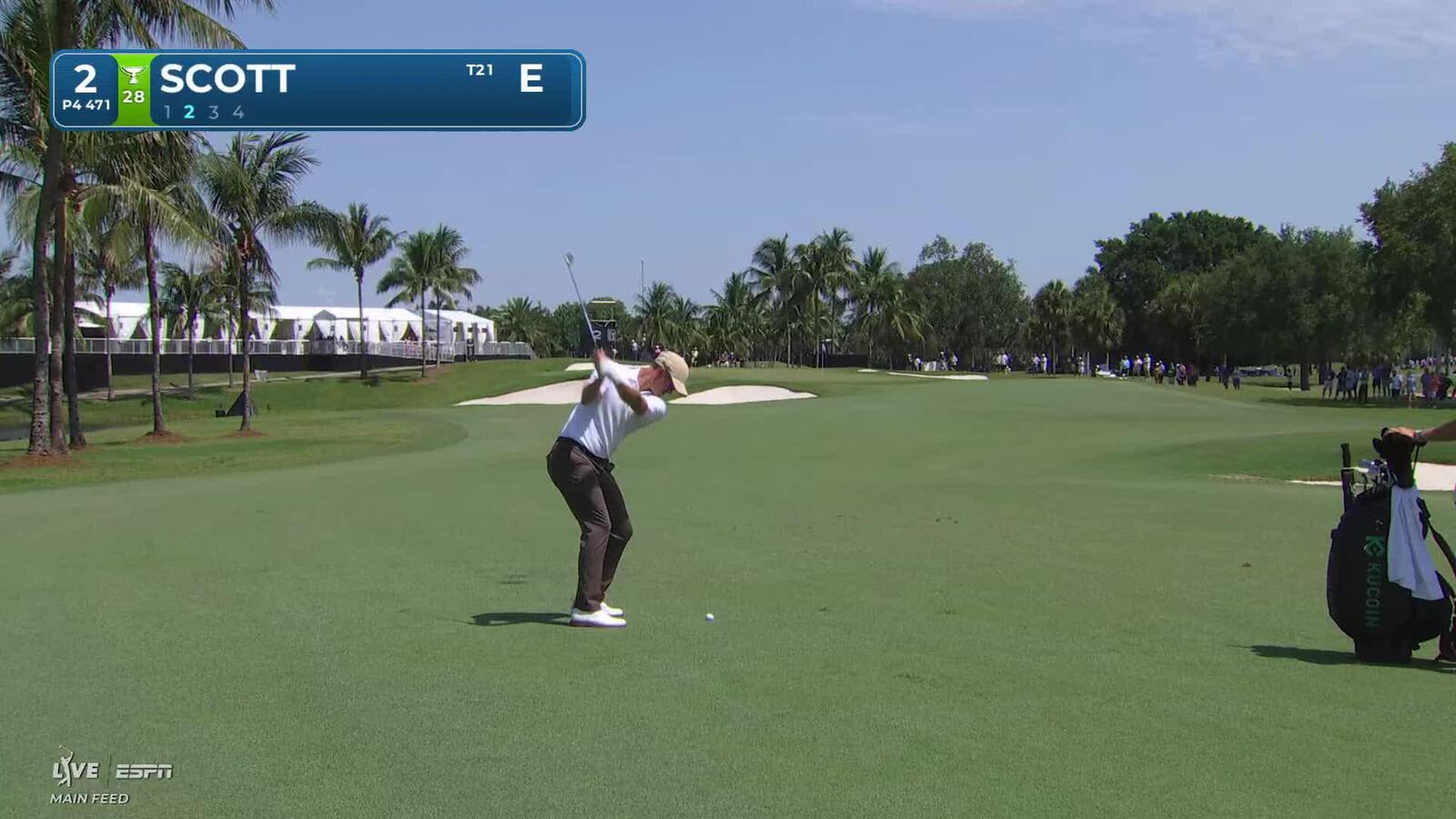 Adam Scott's 150-yard approach sets up birdie on No. 2 at Cadillac