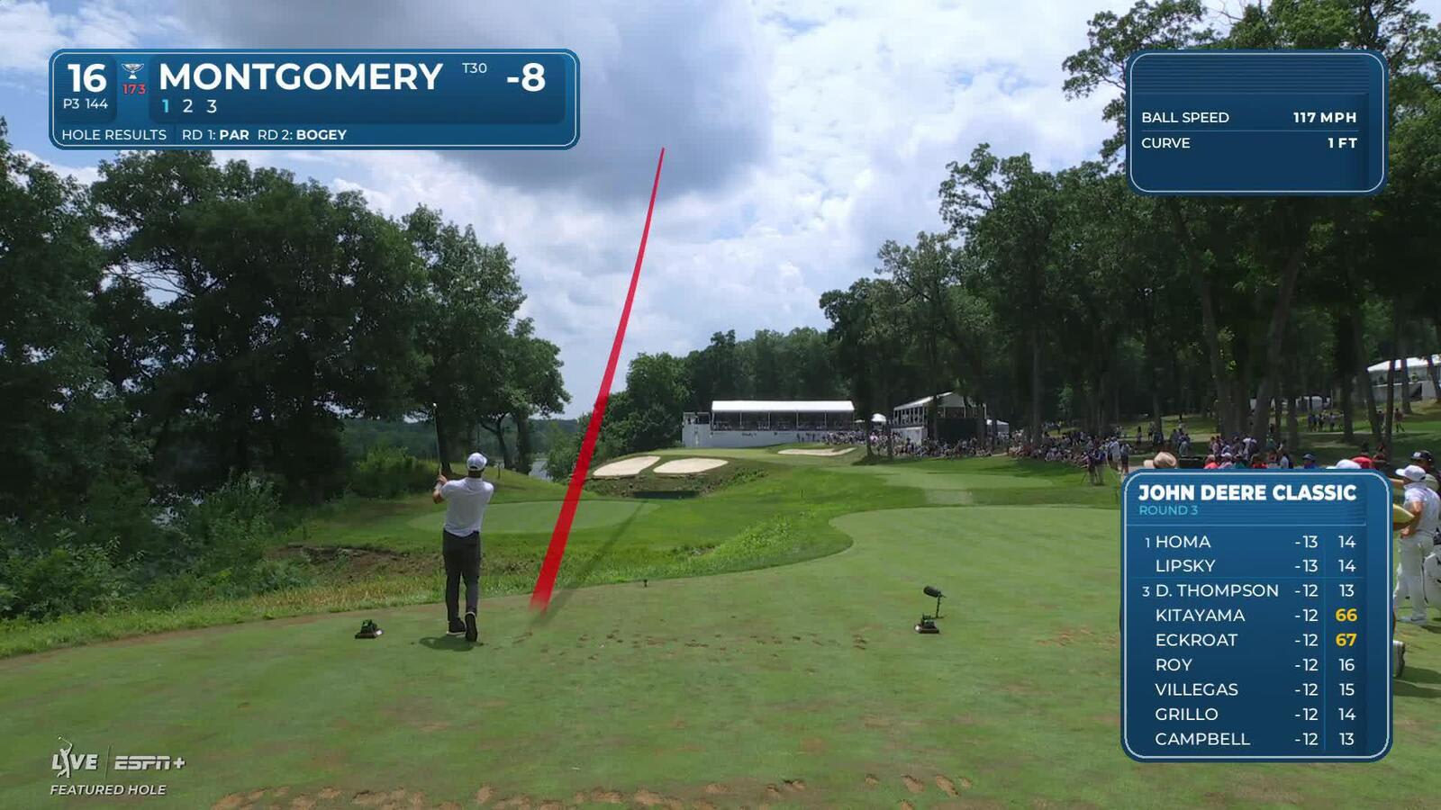 Taylor Montgomery makes birdie on No. 16 at John Deere