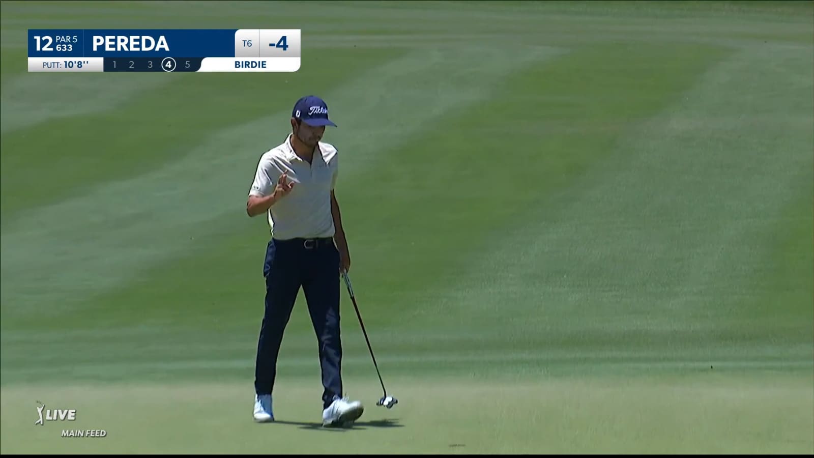 Raul Pereda sends in 10-foot birdie putt at Mexico Open