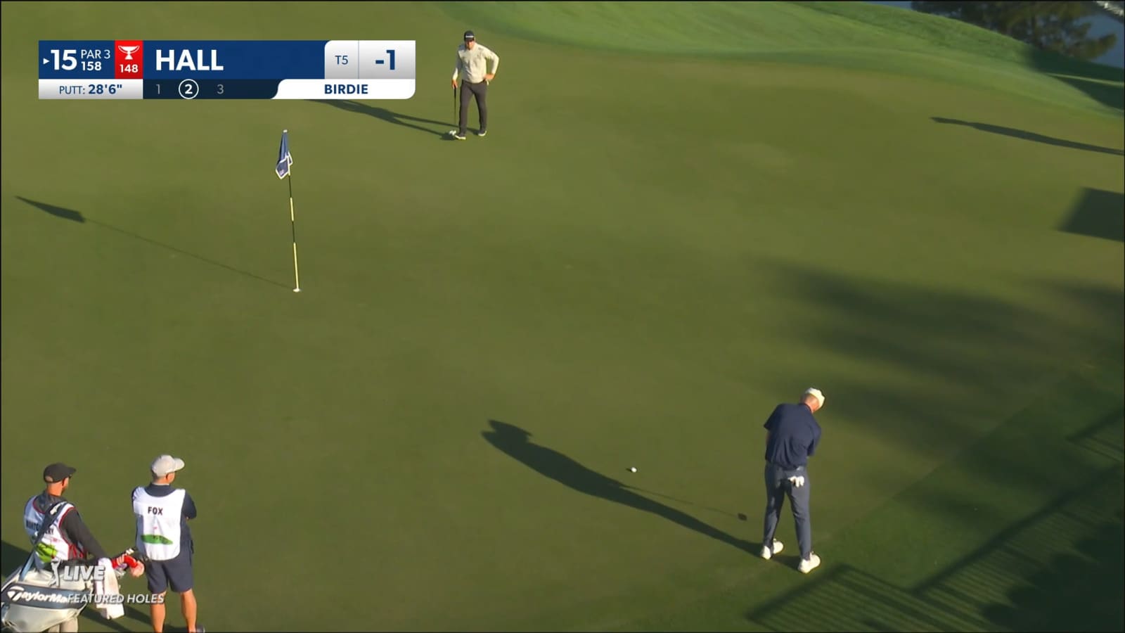 Harry Hall sinks a 28-foot birdie putt at Houston Open